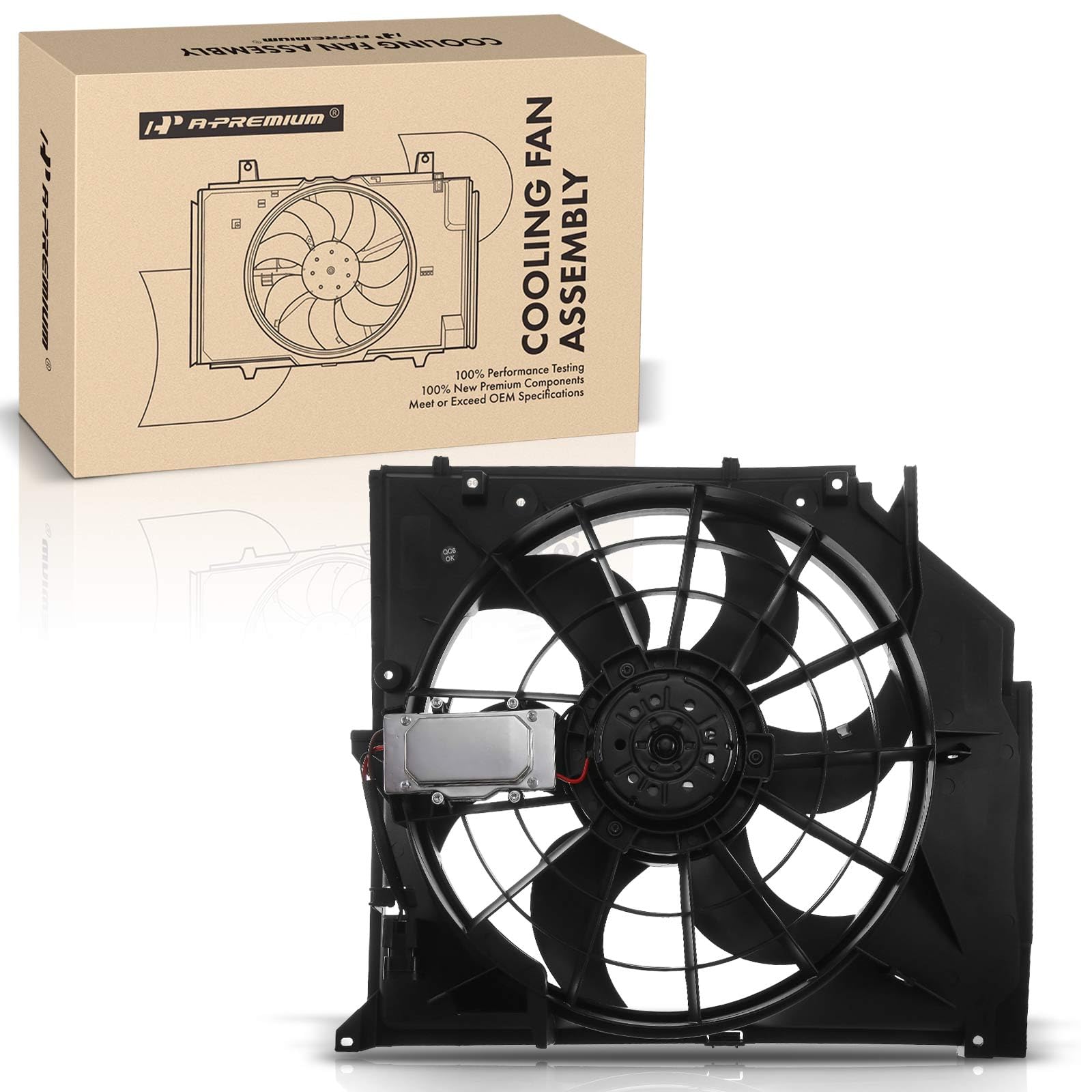 Premium Engine Radiator Cooling Fan Assembly for BMW 3 Series (2000-2005) - Compatible with 320i, 323Ci, 323i, 325Ci, 325i, 325xi, 328i, 330Ci, 330i, 330xi - Perfect for Engine Cooling & Overheating Prevention