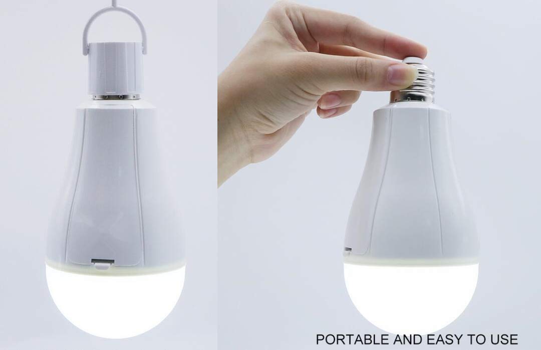 15W Rechargeable Emergency LED Light Bulbs - 2 Pack with Built-in Battery Backup for Power Outages, Camping, Hiking & Home Safety (Portable Power Failure Lighting Solution)