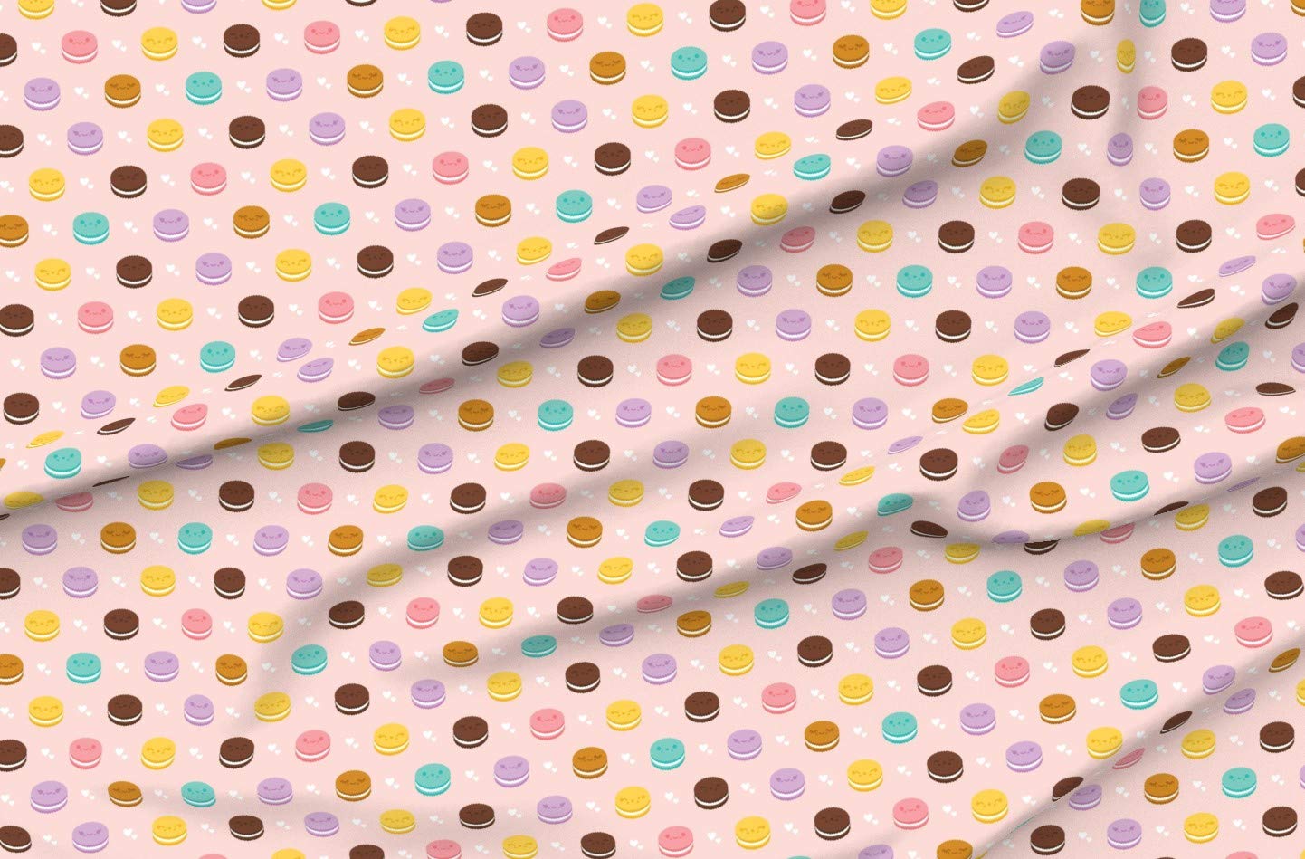 Kawaii Cookie & Dessert Printed Petal Signature Cotton Fabric by The Yard - Cute Food Faces Sugar Sweets Design for Sewing, Quilting, Apparel & Crafts - Perfect for DIY Home Decor, Baby Clothes & Gift Making
