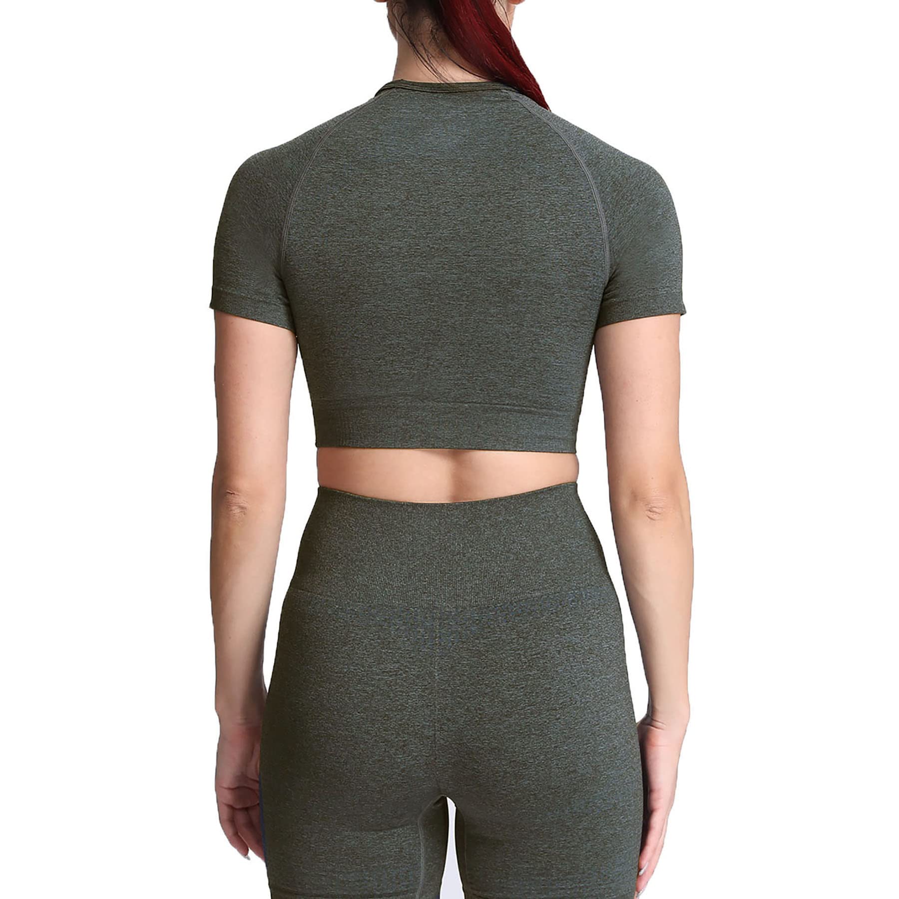Aoxjox Women's Seamless Crop Top - Breathable Workout Shirt for Yoga, Gym & Running | Moisture-Wicking Activewear for Fitness & Sports | Perfect for Pilates, HIIT & Cardio Training