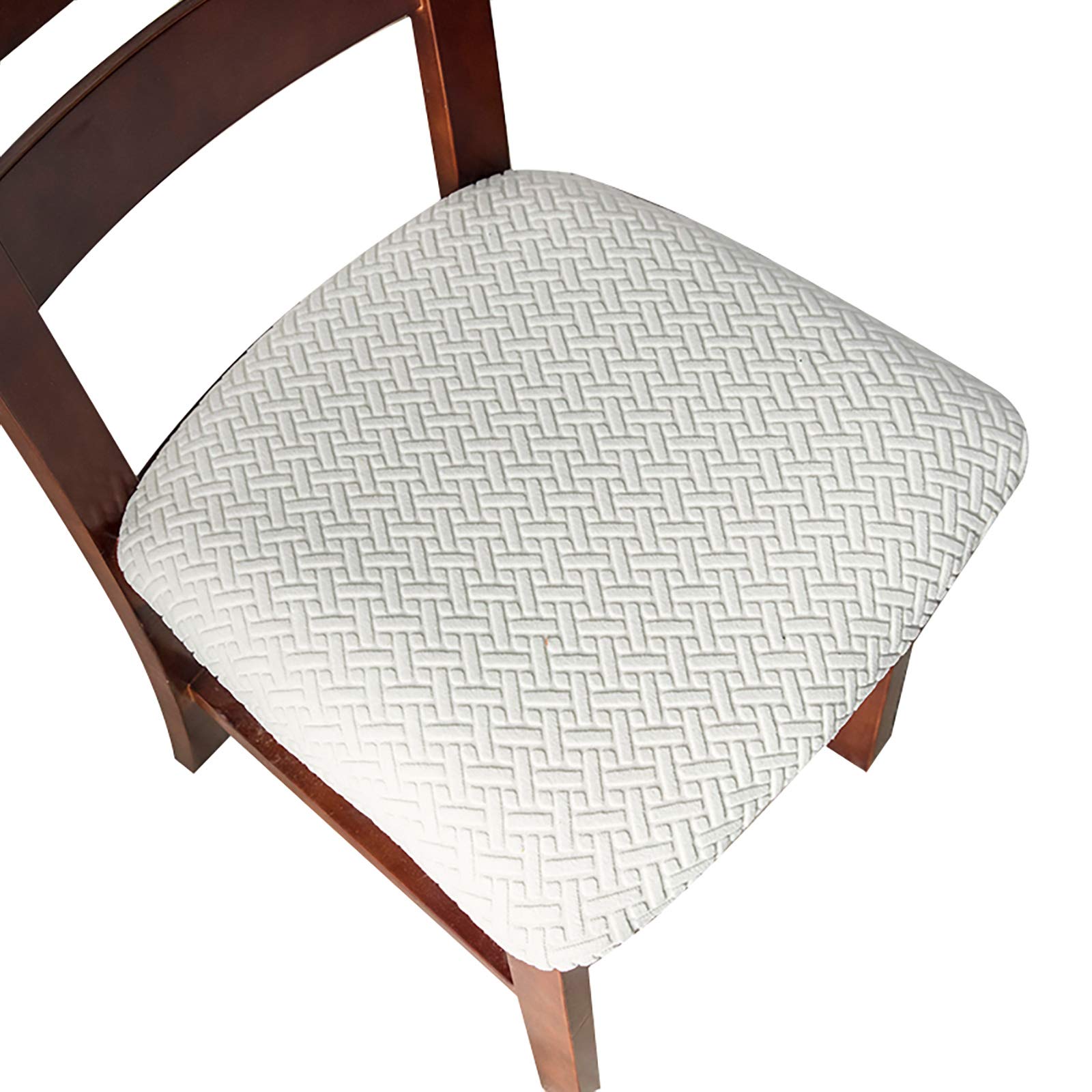 White Dining Chair Covers 4-Pack - Waterproof Seat Slipcovers for Kitchen & Dining Room
