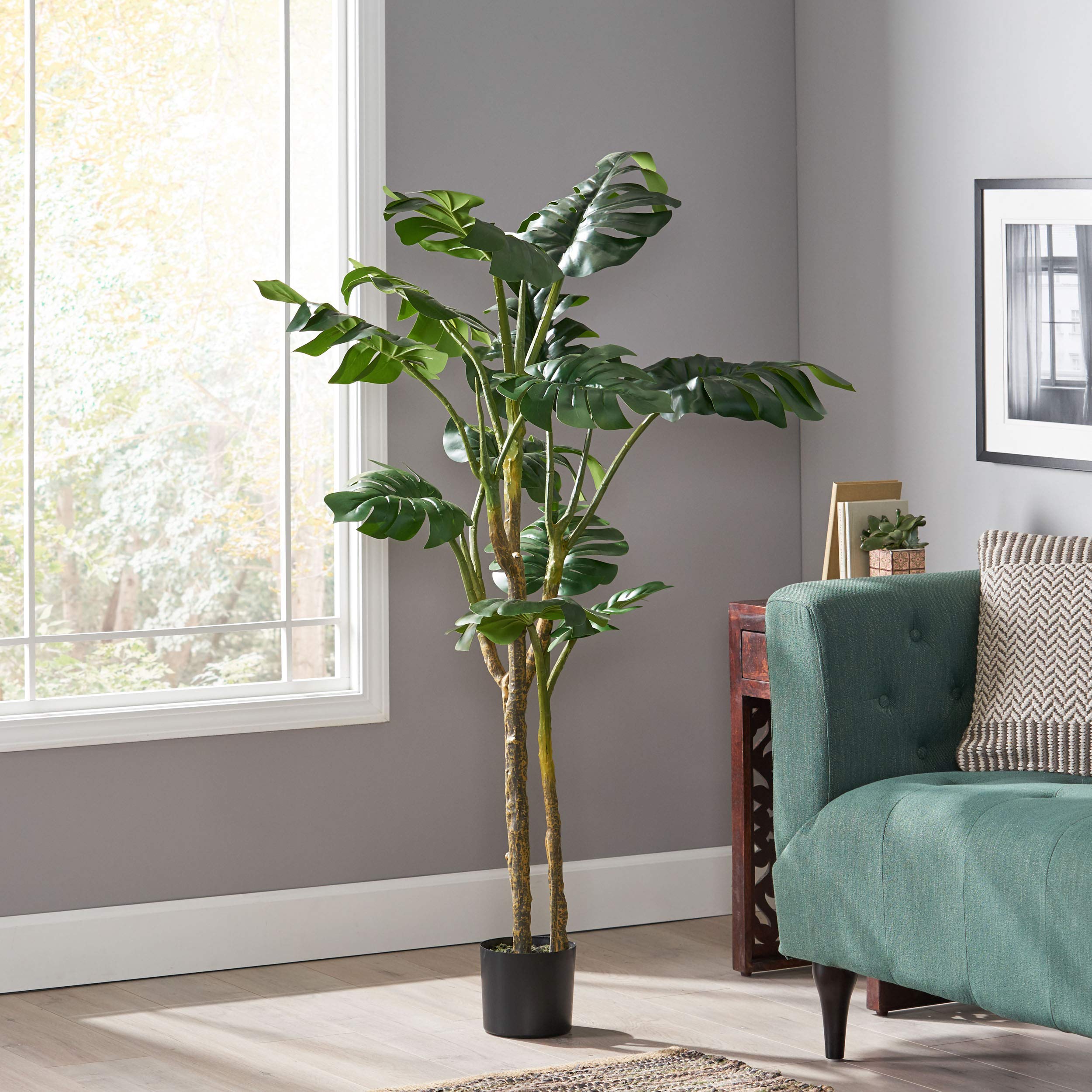 Christopher Knight Home 313751 5' x 2.5' Artificial Green Plants - Perfect for Home Decor, Office Spaces & Indoor Greenery