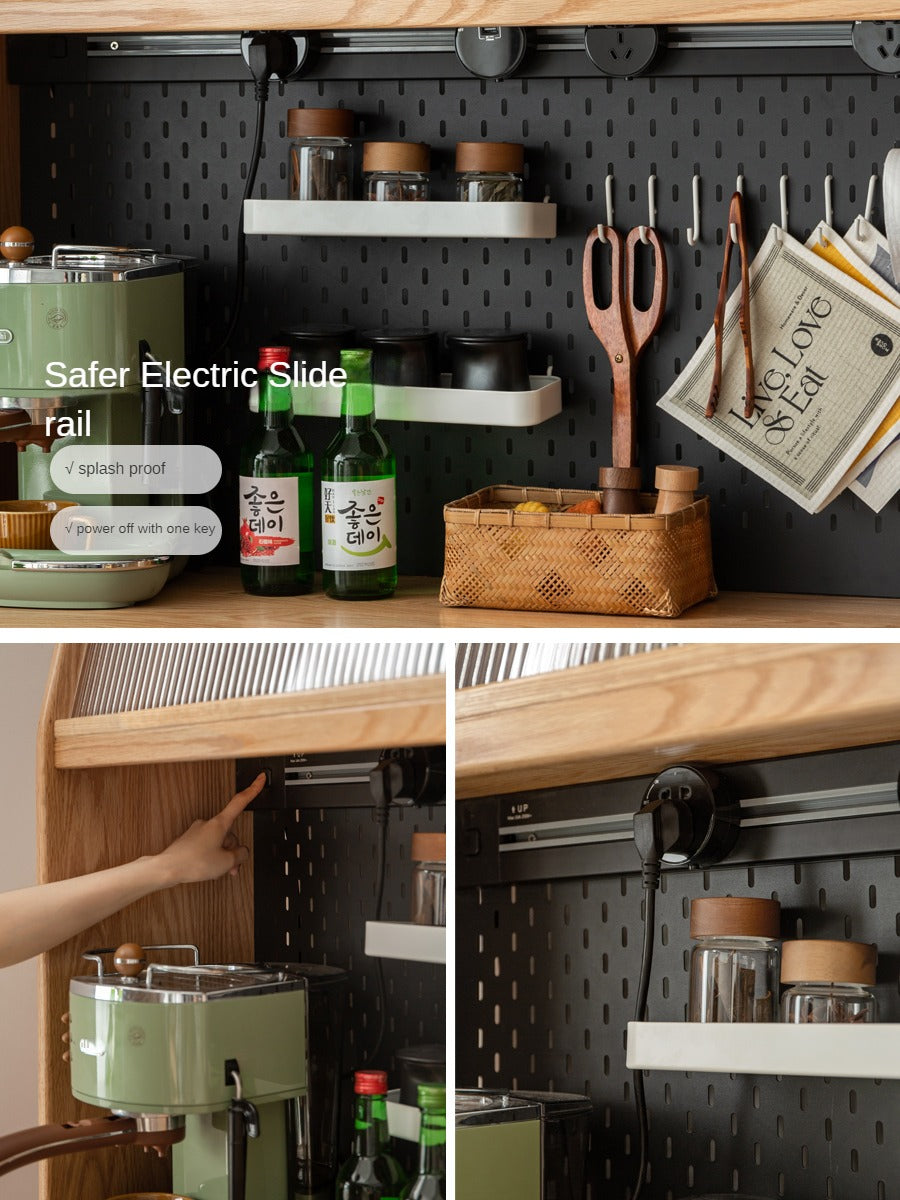 Solid Oak Wood Sideboard Buffet Cabinet - Multi-Functional Storage for Dining Room, Living Room & Entryway - Rustic Farmhouse Style Furniture for Home Decor
