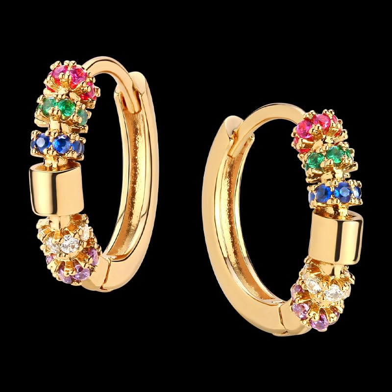 CZ Rainbow Hoop