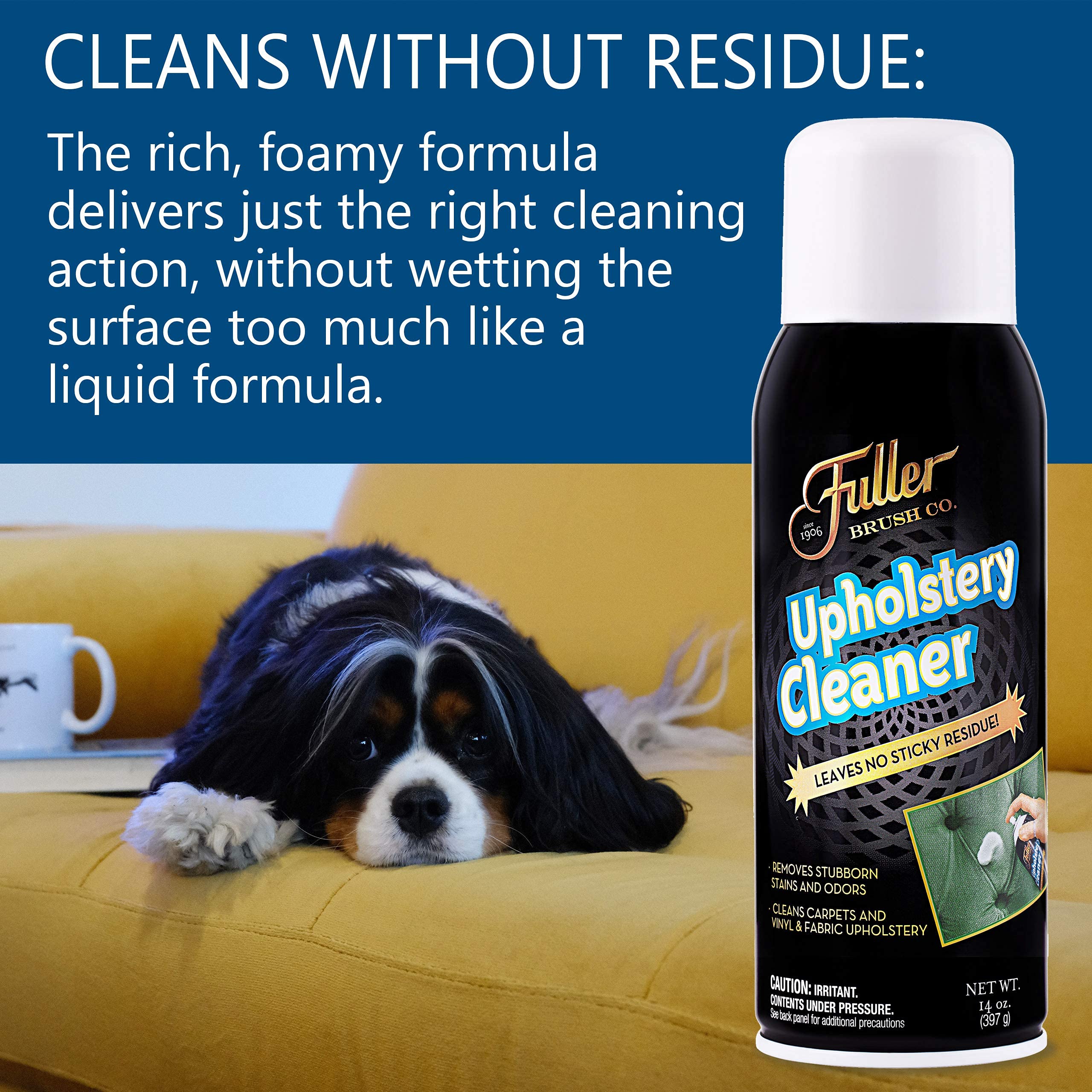 Fuller Brush Upholstery Cleaner - Multi-Surface Stain Remover with Rich Foaming Formula - Eliminates Stubborn Stains & Odors - Renews Carpets, Seats, Sofas & More - Perfect for Home, Office & Car Interior Cleaning