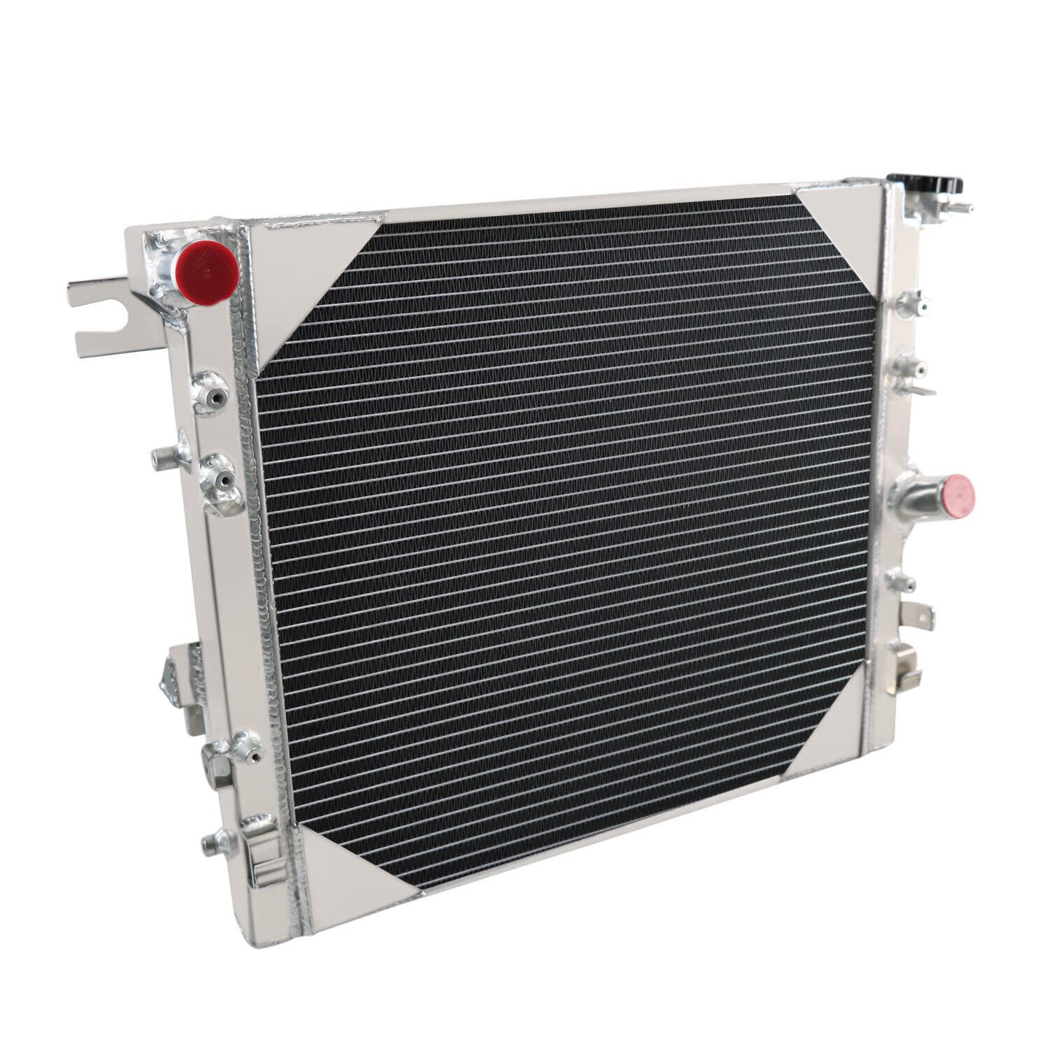 High-Performance Aluminum Radiator for 2007-2018 Jeep Wrangler JK 3.6L 3.8L V6 Gas Engine - 1 Row Core with Shroud Fan Relay Kit - Perfect for Off-Roading & Extreme Weather Conditions