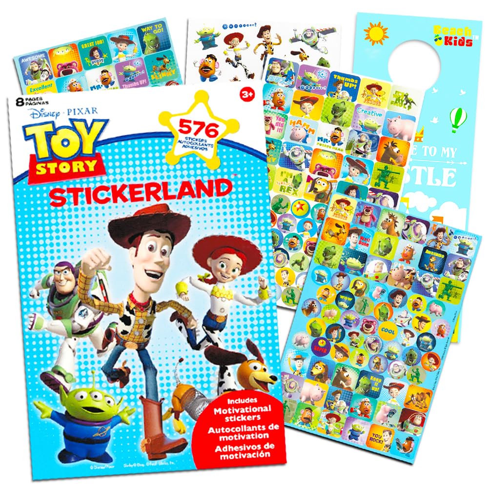 Disney Pixar Toy Story Stickers Pack - 575+ Stickers & 8 Sheets for Kids Party Favors, Birthday Supplies, Scrapbooking, and DIY Crafts