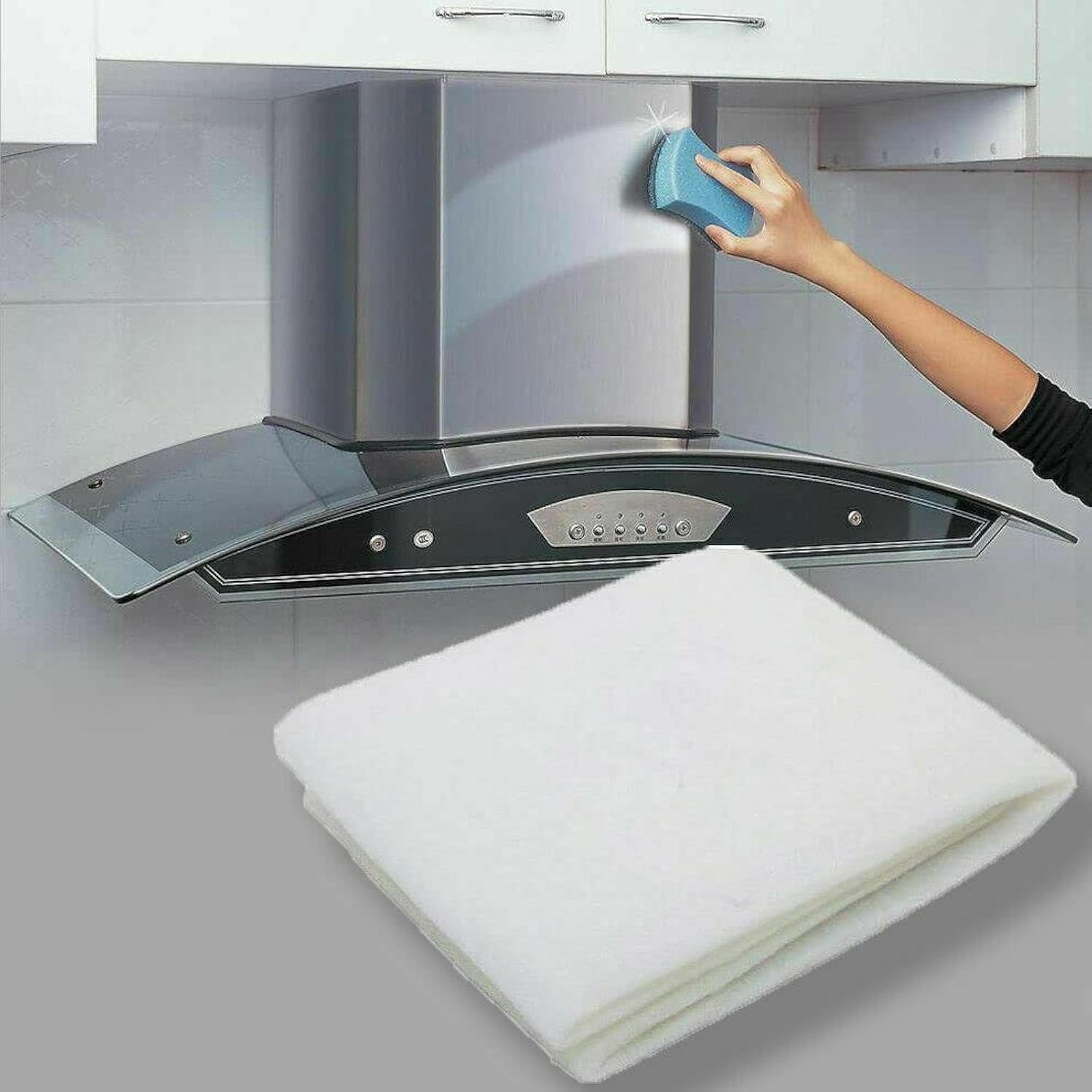Kanta Universal Range Hood Grease Filter 57cm x 47cm - Cut-to-Size Replacement for Kitchen Extractor Fan - Perfect for Stove Ventilation & Smoke Removal in Home Kitchens
