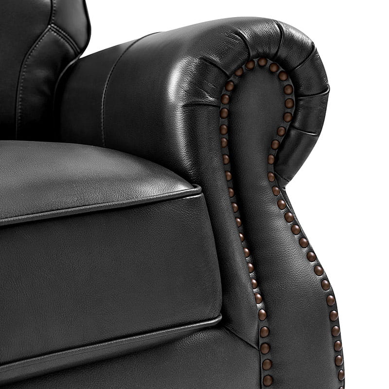 Premium Iliana Genuine Leather Sofa with Elegant Rolled Arms - Luxurious Living Room Furniture for Home & Office Decor