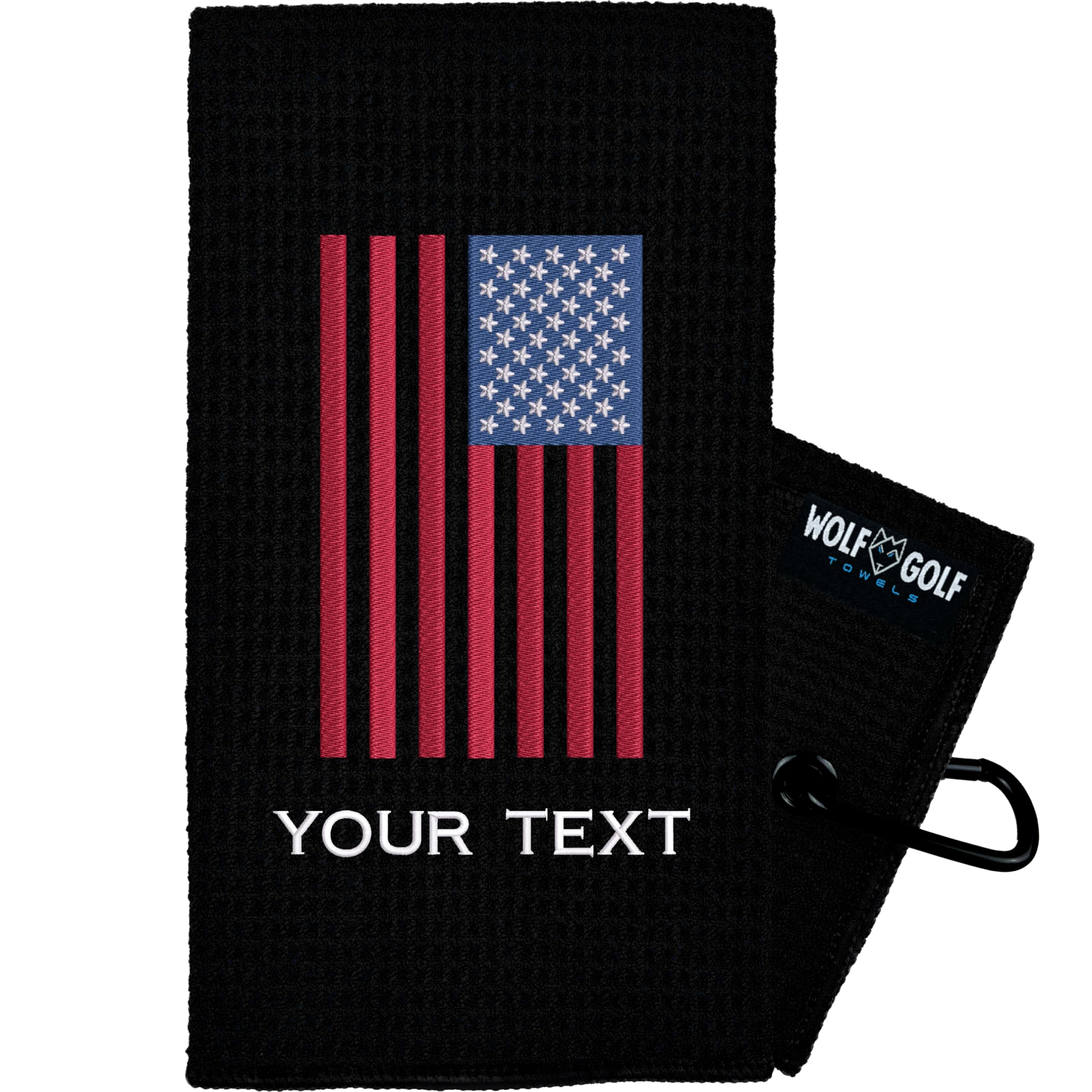 Personalized Golf Towel with American Flag Design | Embroidered USA Golf Towel for Men & Women | Premium Golf Gift & Accessories | Perfect for Golf Courses, Tournaments & Sports Events