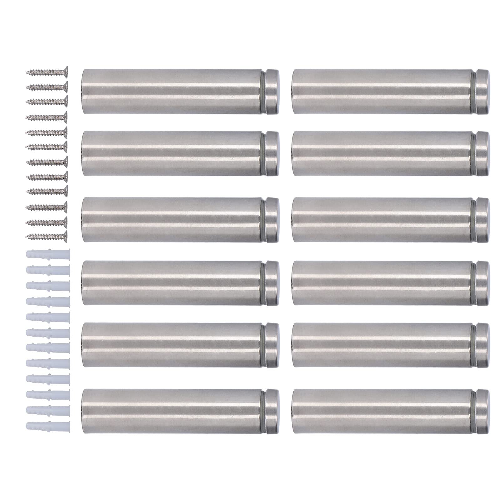 Zerodis Stainless Steel Standoff Screws for Glass Signs & Picture Frames - Durable Mounting Hardware for Advertising Displays & Wall Decor (Ideal for Retail Stores, Galleries & Office Signage)