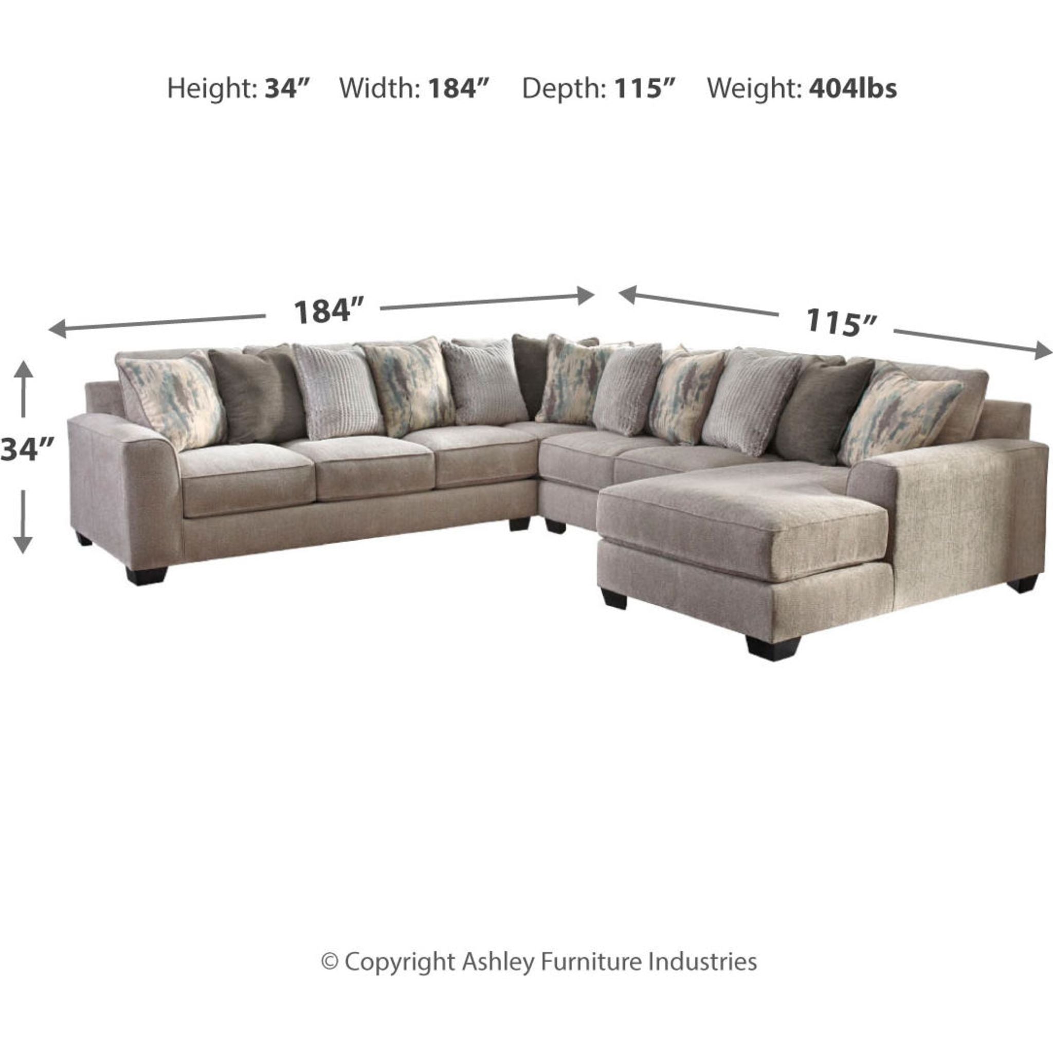 Ardsley 4-Piece Sectional Sofa with Chaise Lounge - Modern L-Shaped Living Room Couch for Small Spaces, Apartment & Family Gatherings