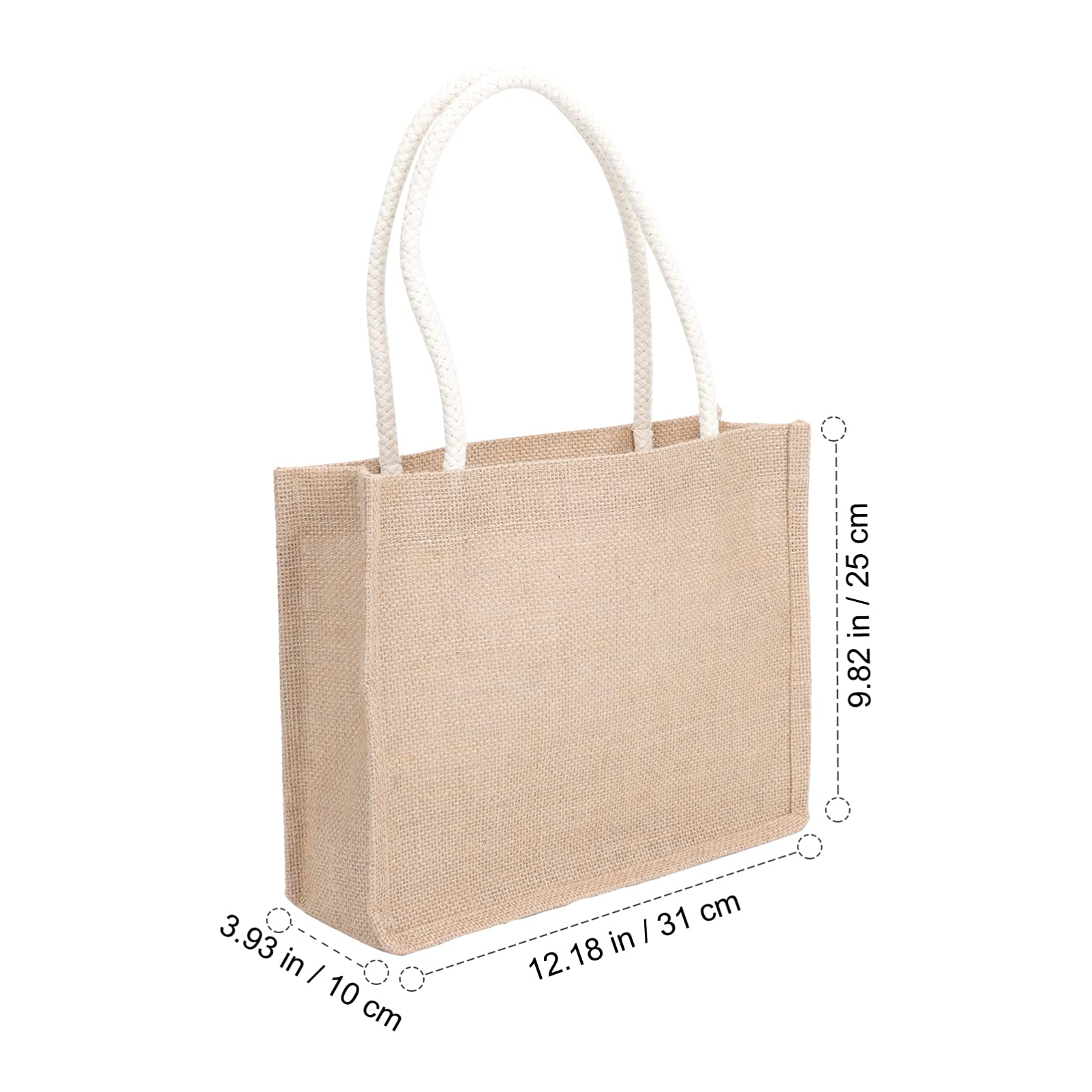 Eco-Friendly Jute Tote Bag for Women - Reusable Shopping Bag with Single Shoulder Strap - Durable Burlap Handbag for Groceries, Beach, Work & Daily Use