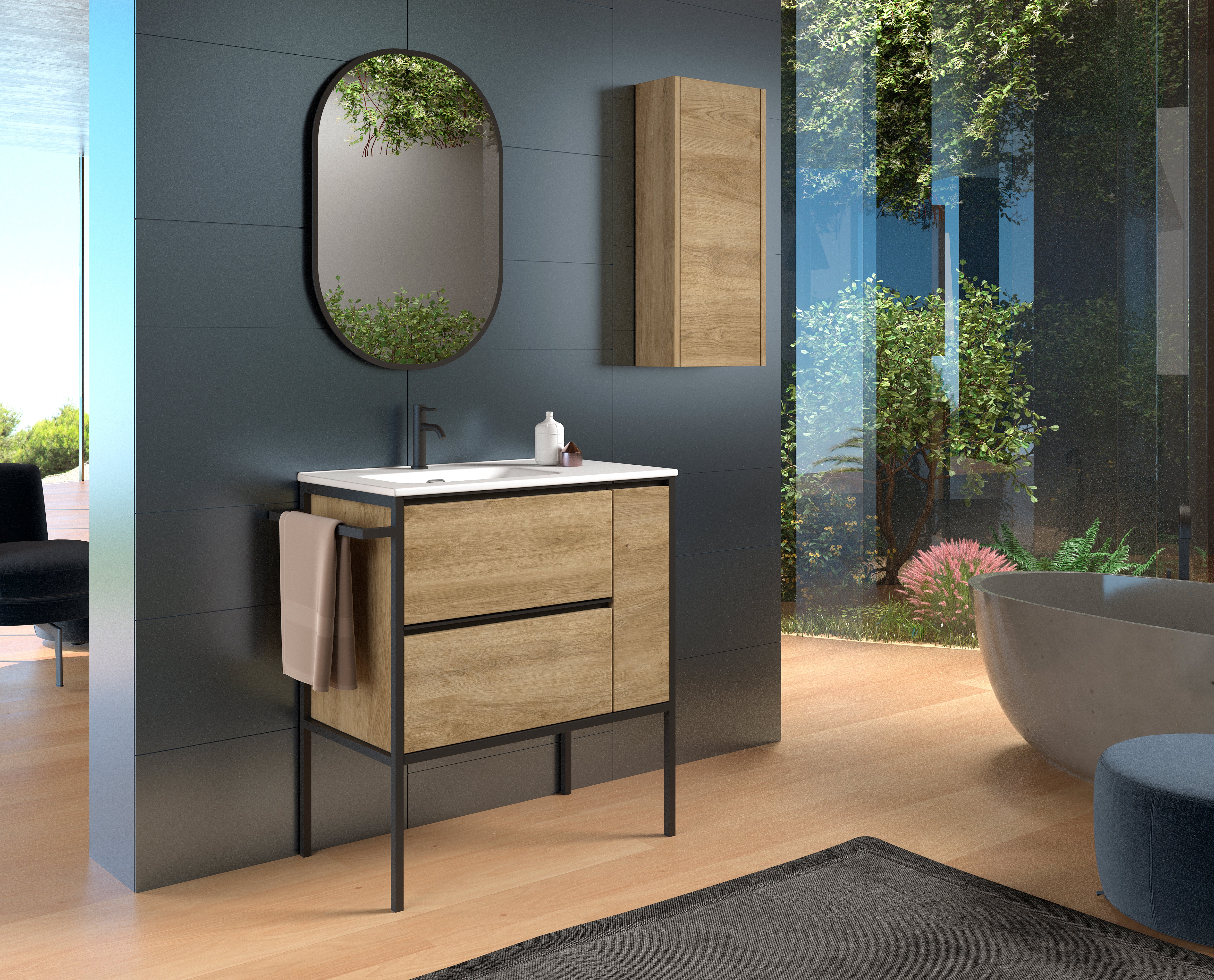 Avant Single Bathroom Vanity Cabinet with Onix Basin - Modern Bathroom Storage Solution for Small Spaces, Perfect for Apartments and Powder Rooms