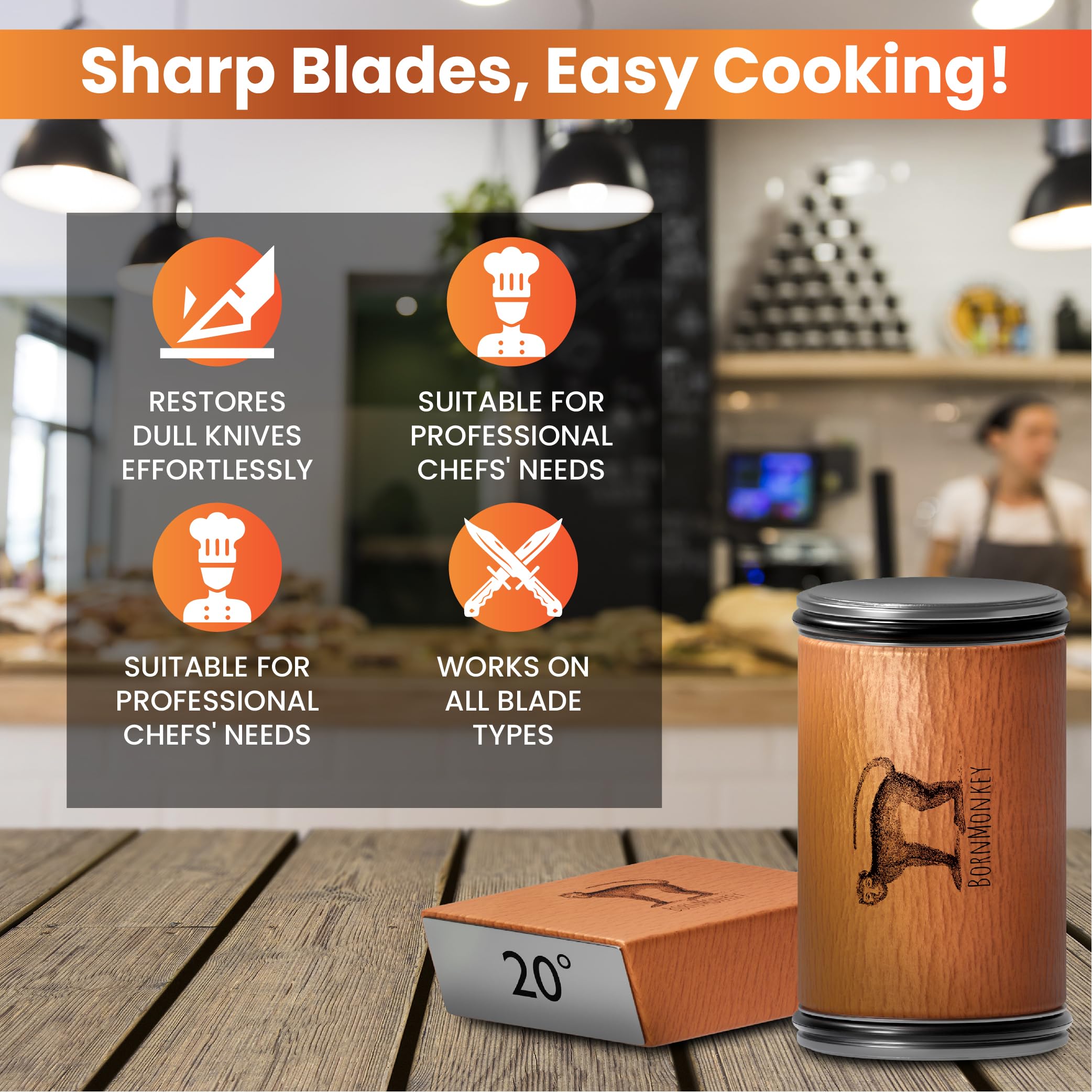Premium Rolling Knife Sharpener - 15° & 20° Angle Professional Knife Sharpening Tool for Kitchen, Chef & Pocket Knives - Magnetic Edge Restoration System for Home & Restaurant Use