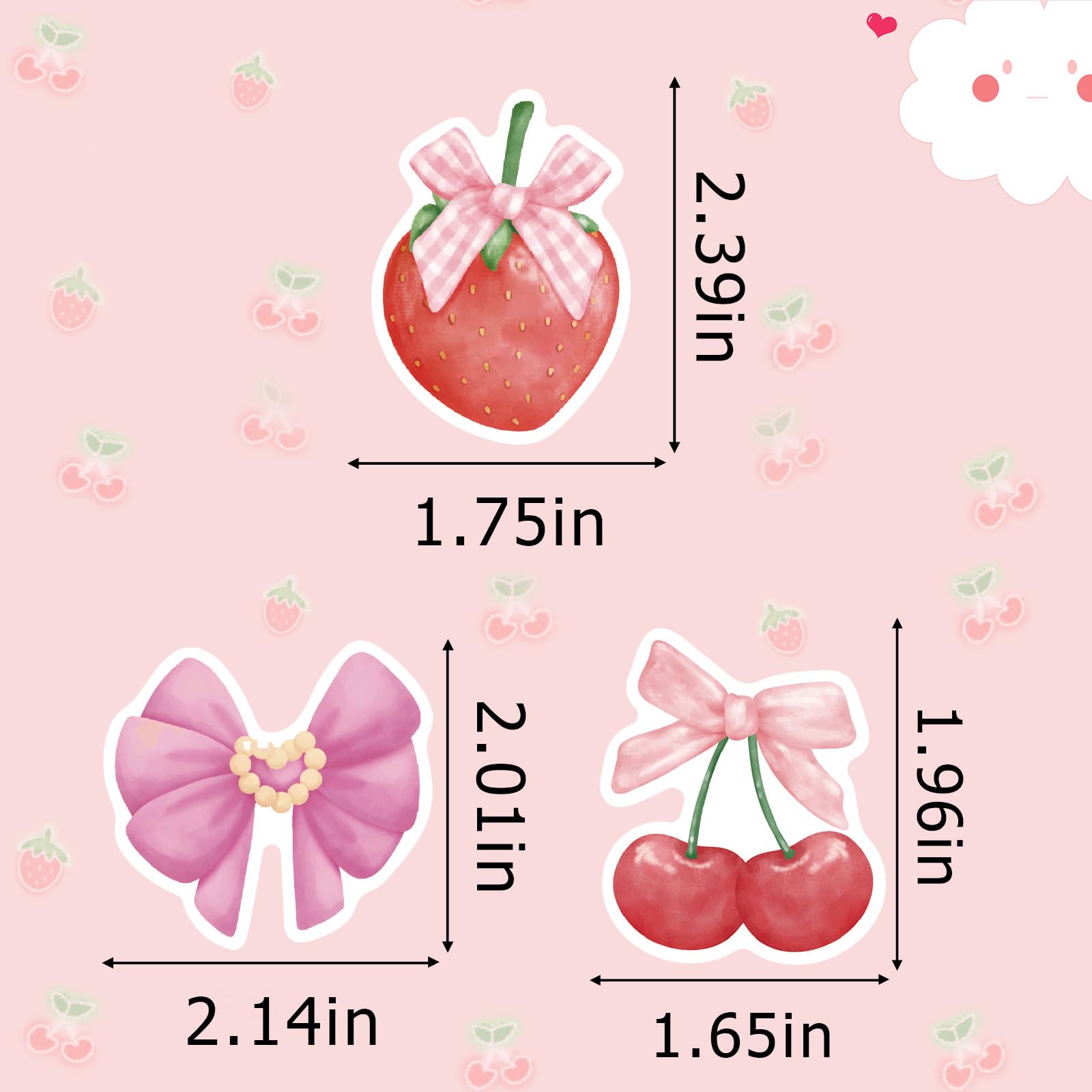 100 Pcs Pink Coquette Bow Stickers - Cute Aesthetic Y2K Cherry Cowgirl Boot Strawberry Waterproof Vinyl Decals for DIY Crafts, Water Bottles, Phone Cases & Journal Decor - Perfect for Teen Girls Room, School Supplies & Party Favors