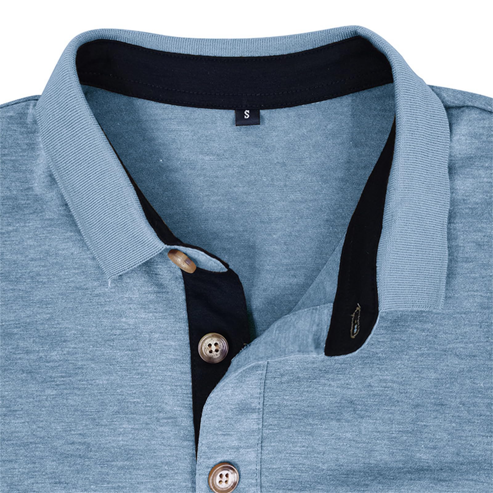 **PICKLION Men's Long Sleeve Polo Shirts - Moisture Wicking, Casual & Golf Polo Shirt with Pocket - Perfect for Work, Golf & Outdoor Activities**