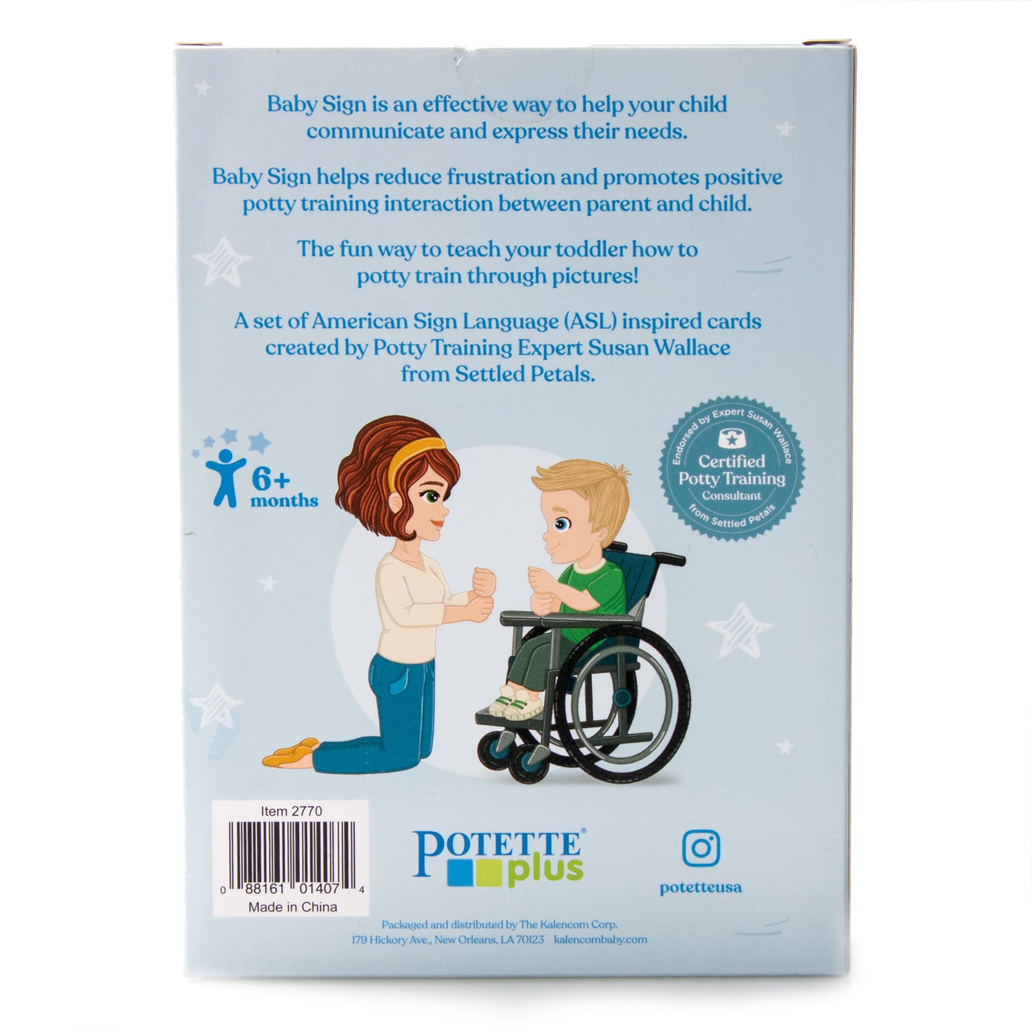 Potette Plus Portable Potty Training Toilet with 9 ASL Baby Sign Language Flash Cards - Educational Toddler Potty Training Aid for Home & Travel Use