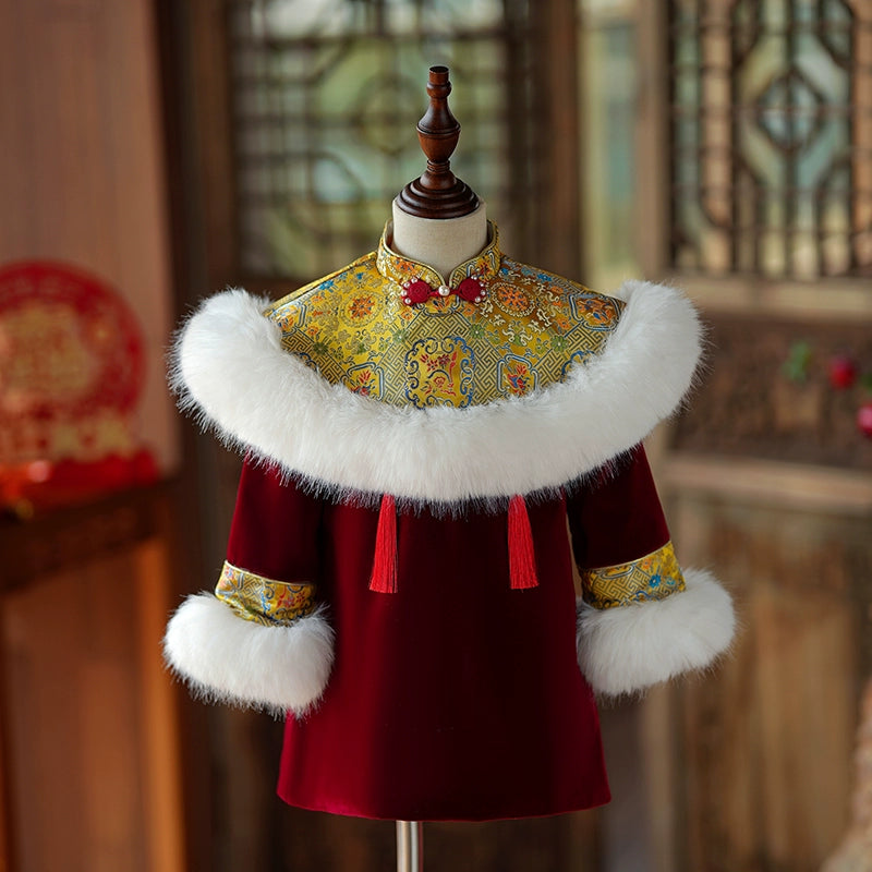 Baby Girl Winter Pageant Dress - Toddler Embroidery Party Princess Gown for Christmas, Holiday & Special Occasions | Elegant Formal Wear for Pageants, Weddings & Photoshoots