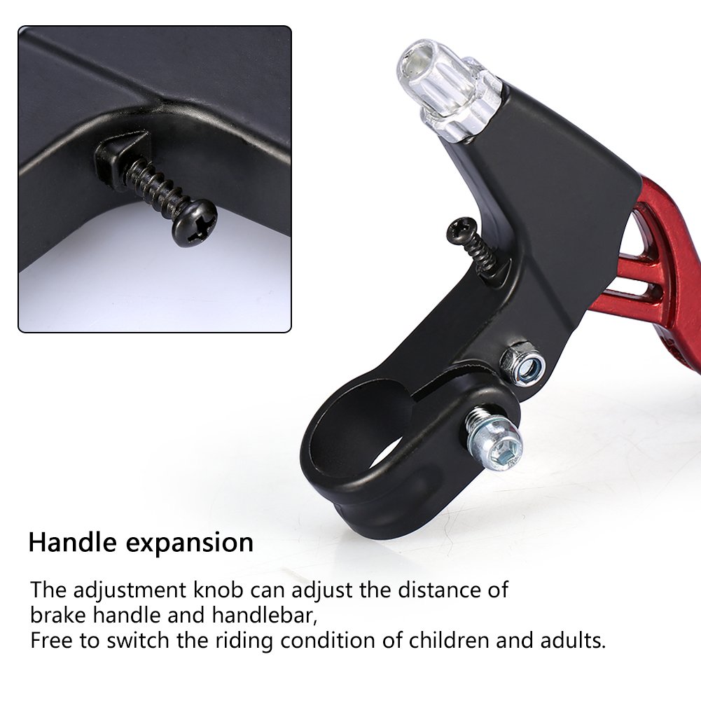 Universal Aluminum Alloy Bike Brake Levers - 2.2cm Diameter Handlebar Brake for Mountain Bikes, Kids Bikes, Folding Bikes & MTB BMX (Red) - Perfect for Cycling, Commuting & Off-Road Adventures