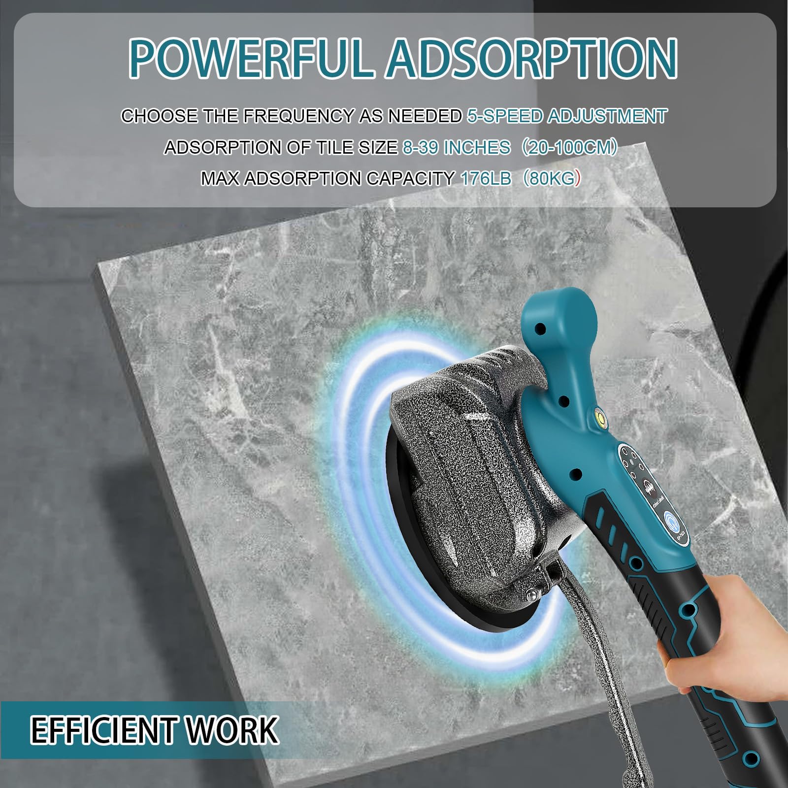 **Makita 18V Cordless Tile Vibration Machine - 5-Speed Adjustable with Suction Cup, Auto-Leveling, Digital Display & Lock - Handheld Tile Tiling Tool for Floors & Walls (Battery Not Included)**