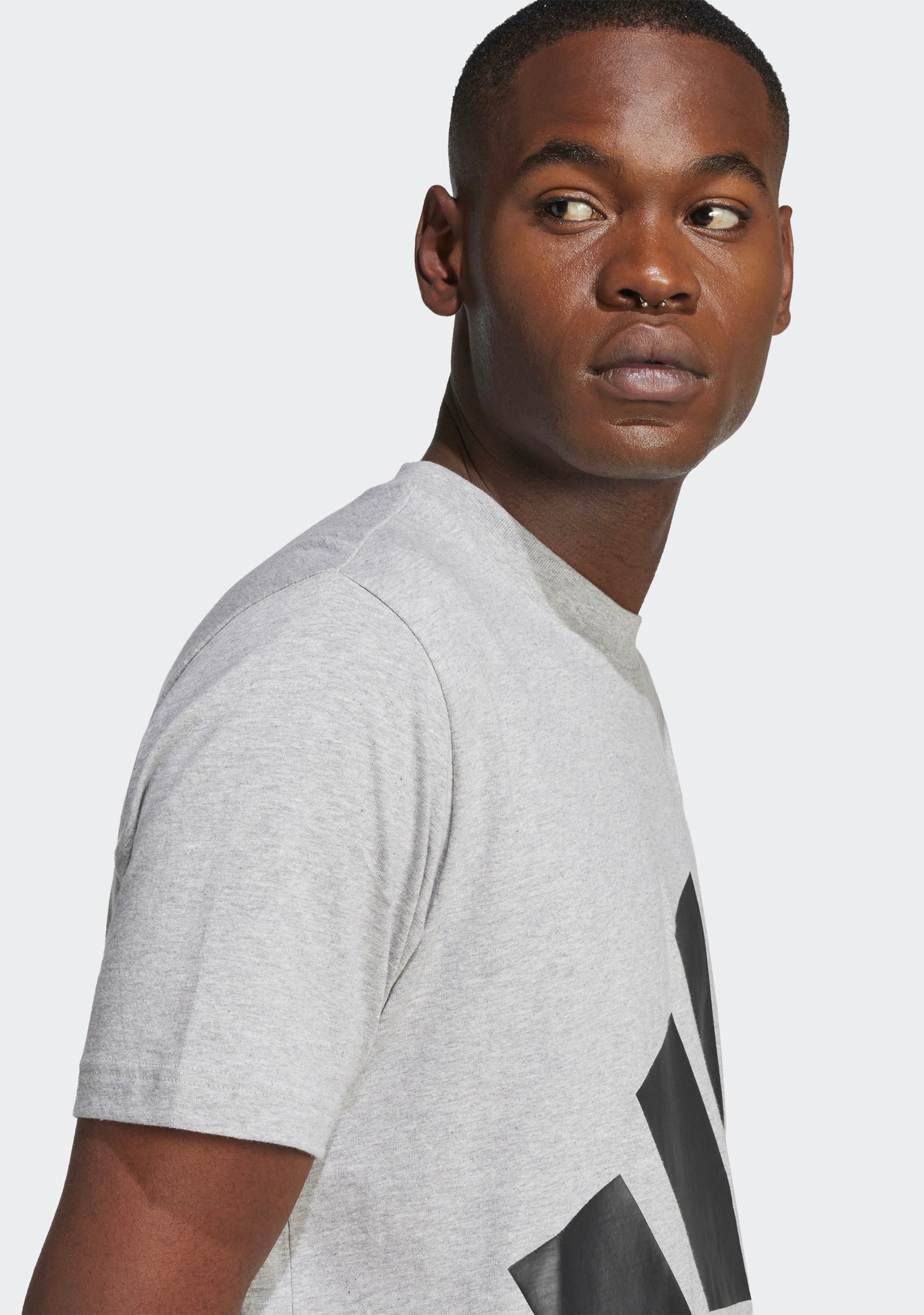 Adidas Men's Essentials Big Logo T-Shirt - Comfortable Cotton Crewneck Tee for Casual Wear, Gym & Everyday Outfits