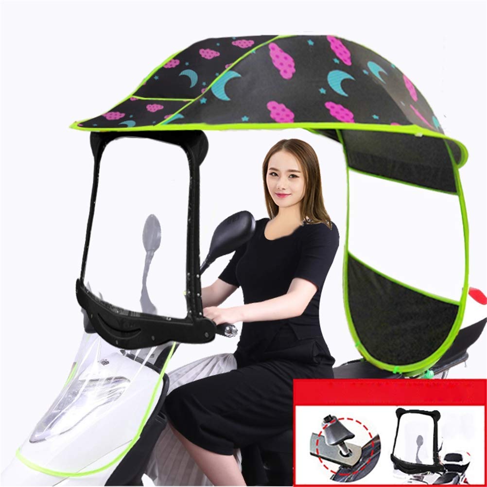 Universal Electric Sun Shade Rain Cover for Bicycle, Car & Motor Scooter - Waterproof UV Protection Umbrella for Outdoor Mobility (Perfect for Commuting, Cycling & Scooter Rides in Rain or Sun)