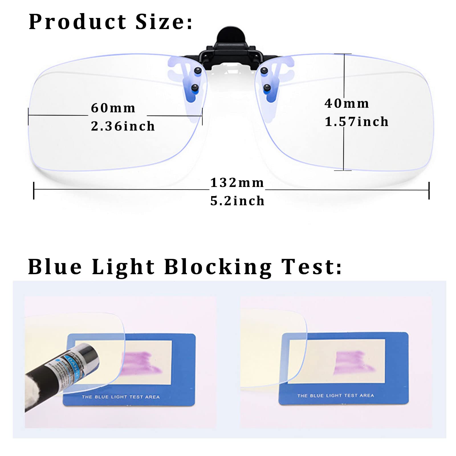 Blue Light Blocking Clip-On Reading Glasses - Unisex (2.5) for Computer & Reading