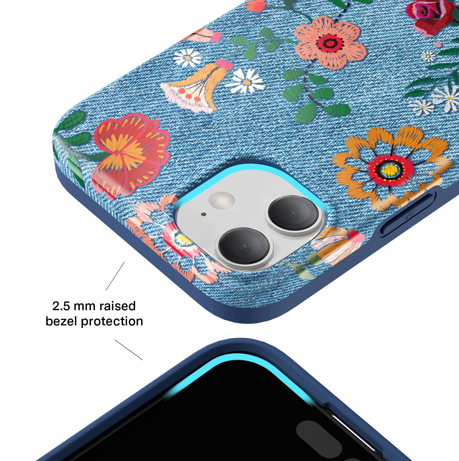 Floral iPhone Case - Stylish Protective Cover for iPhone 13/14/15 - Trendy Botanical Design for Women & Girls - Perfect for Everyday Use, Travel & Gift Giving