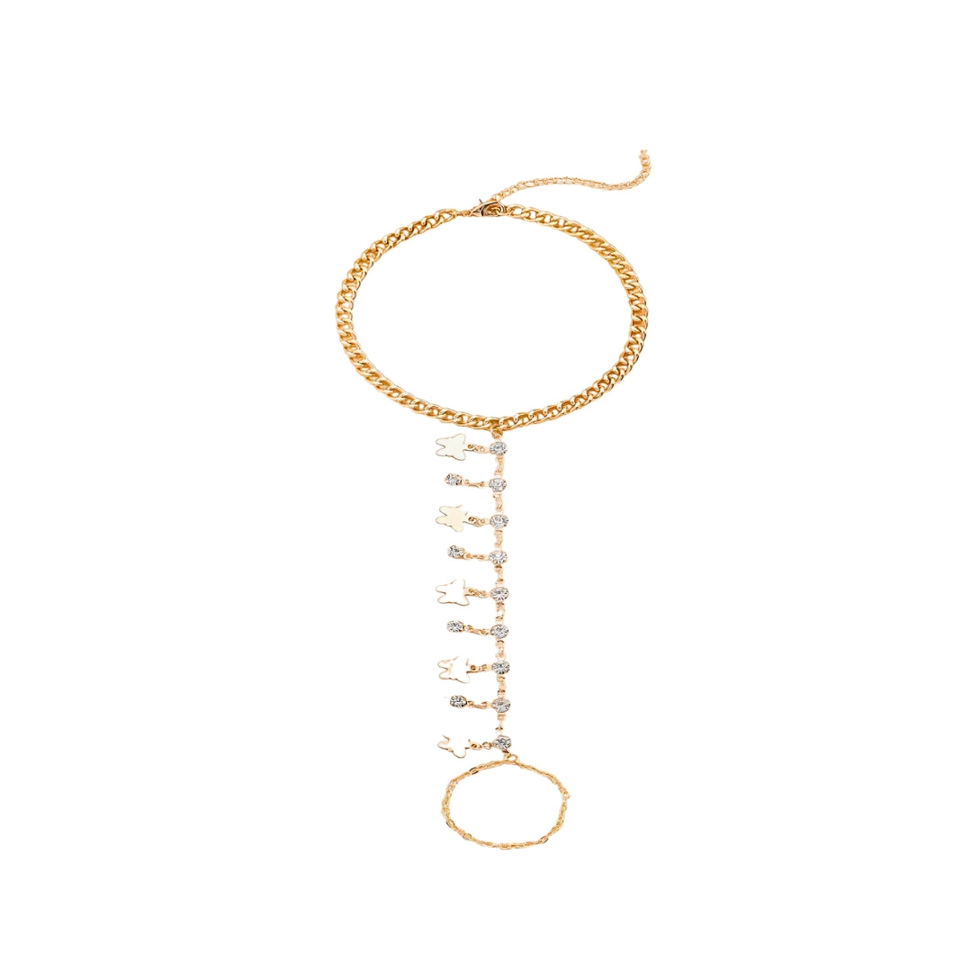 Elegant Gold Butterfly Rhinestone Ankle Bracelet Chain for Women | JL0029 | Perfect for Beach, Summer Outfits & Boho Fashion Accessories