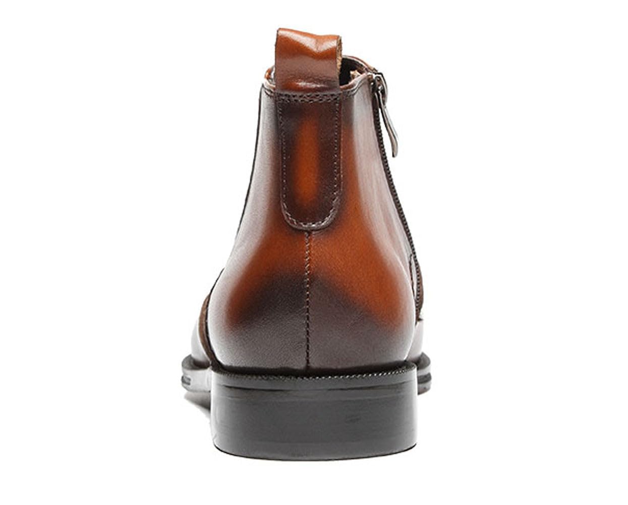 Santimon Men's Leather Chelsea Boots with Zipper - Ankle Dress Boots for Men in Black & Tan - Perfect for Office, Casual & Formal Occasions