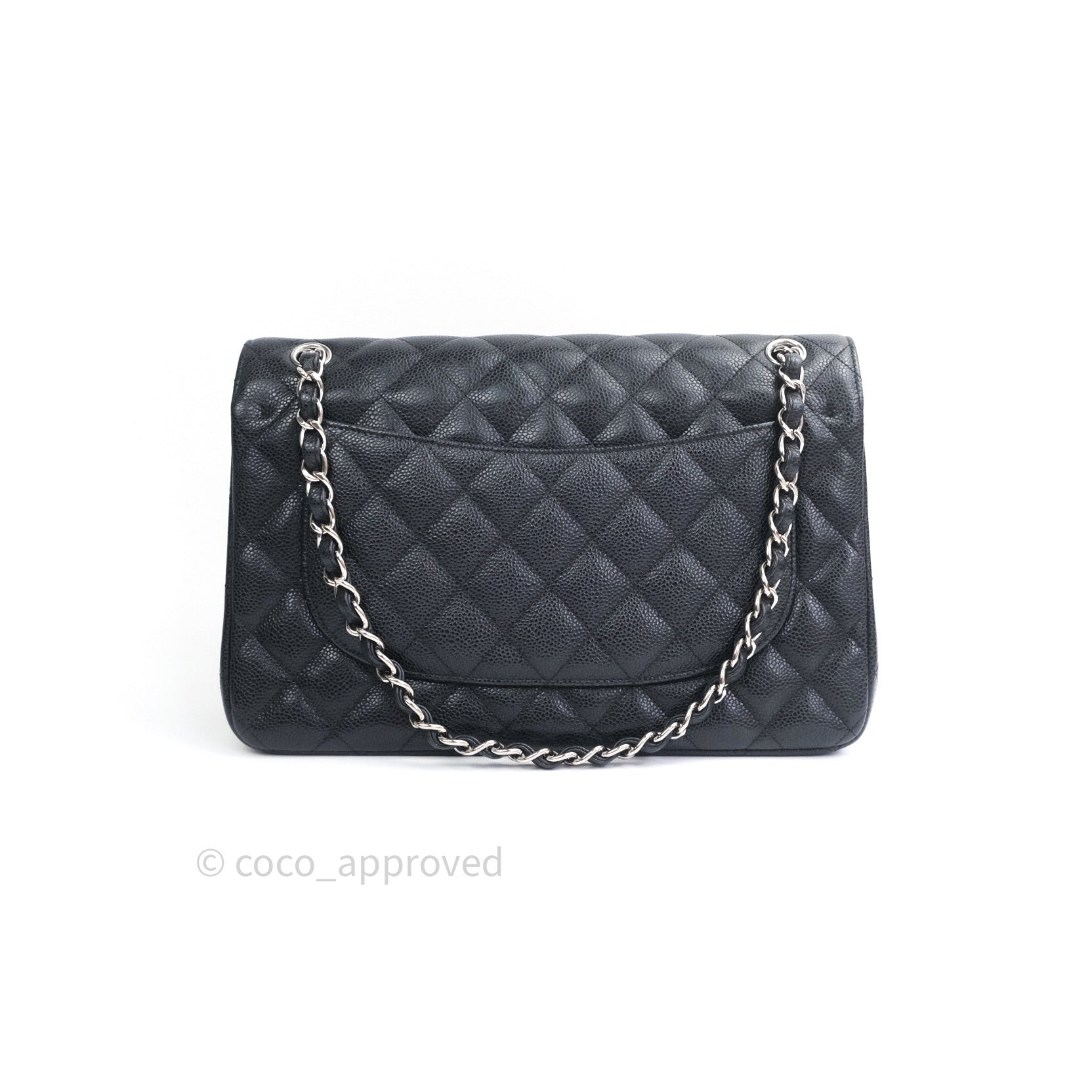 Chanel Caviar Quilted Jumbo Double Flap Bag Black with Silver Hardware - Luxury Designer Handbag for Women, Perfect for Parties, Work & Special Occasions