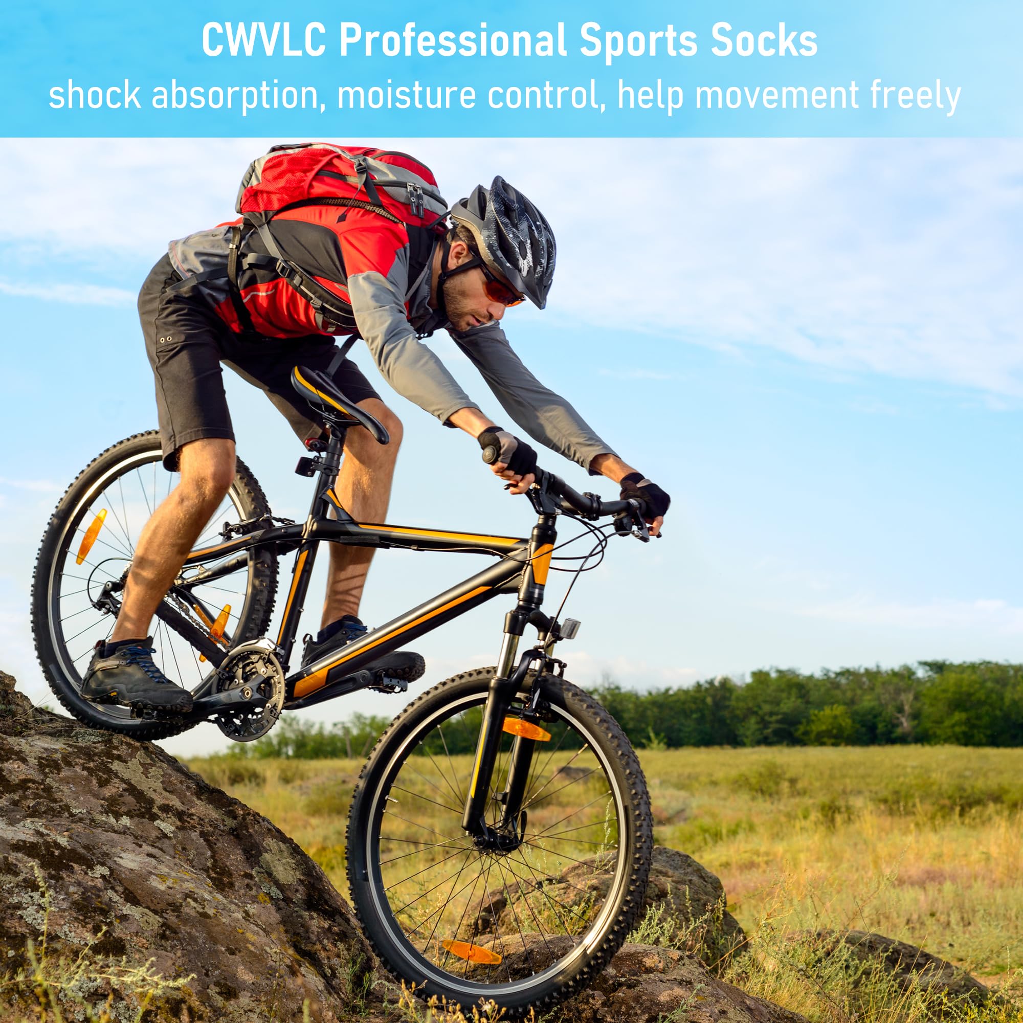CWVLC Unisex Cushioned Compression Athletic Ankle Socks 6-Pack - Breathable Moisture-Wicking Workout Socks for Running, Hiking & Sports Performance