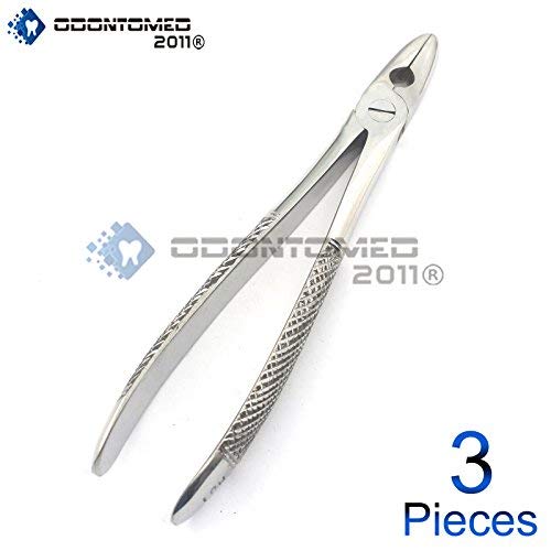 OdontoMed2011® 3 Pcs Dental Extraction Forceps MD1 Mead Pattern - Upper Incisors Root Teeth Removal Tools - Professional Dental Instruments for Dentists & Oral Surgeons - Perfect for Tooth Extractions, Dental Clinics & Emergency Procedures