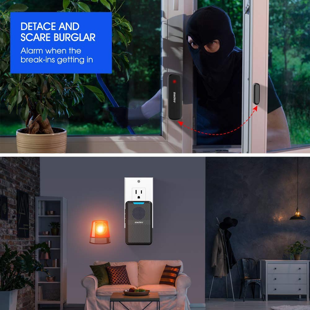 Wireless Door Chime Sensor (Sensor Only) - Compatible with STECHRO Door Chime Receiver | Easy DIY Installation for Home Security & Smart Alerts | Perfect for Apartments, Offices & Smart Home Systems