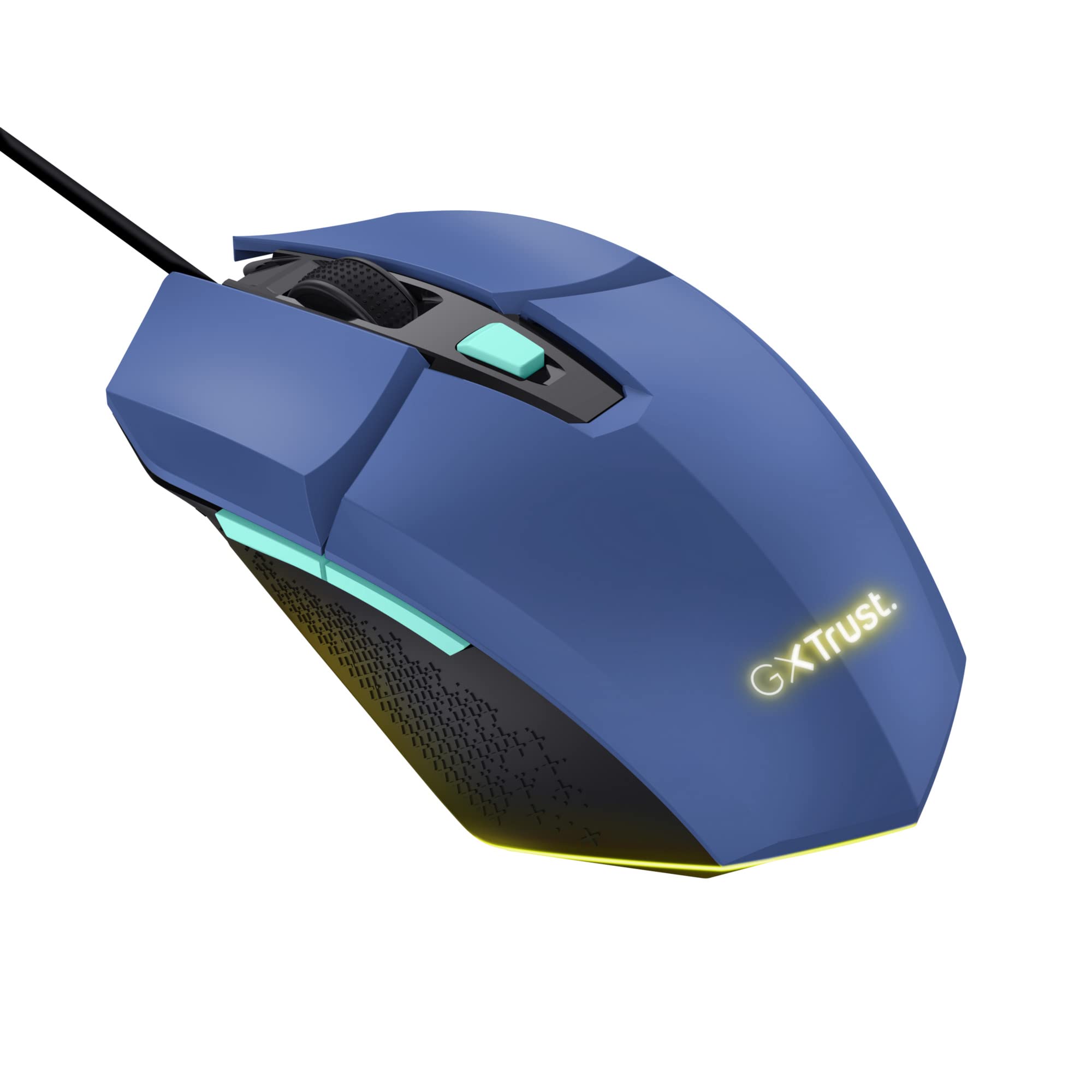 Trust Gaming GXT 109B Felox Gaming Mouse - 6 Programmable Buttons, RGB LED Lighting, 200-6400 DPI Adjustable, 150cm USB Cable, Built-in Software for PC/Laptop (Blue) - Perfect for FPS, MOBA & MMO Gaming