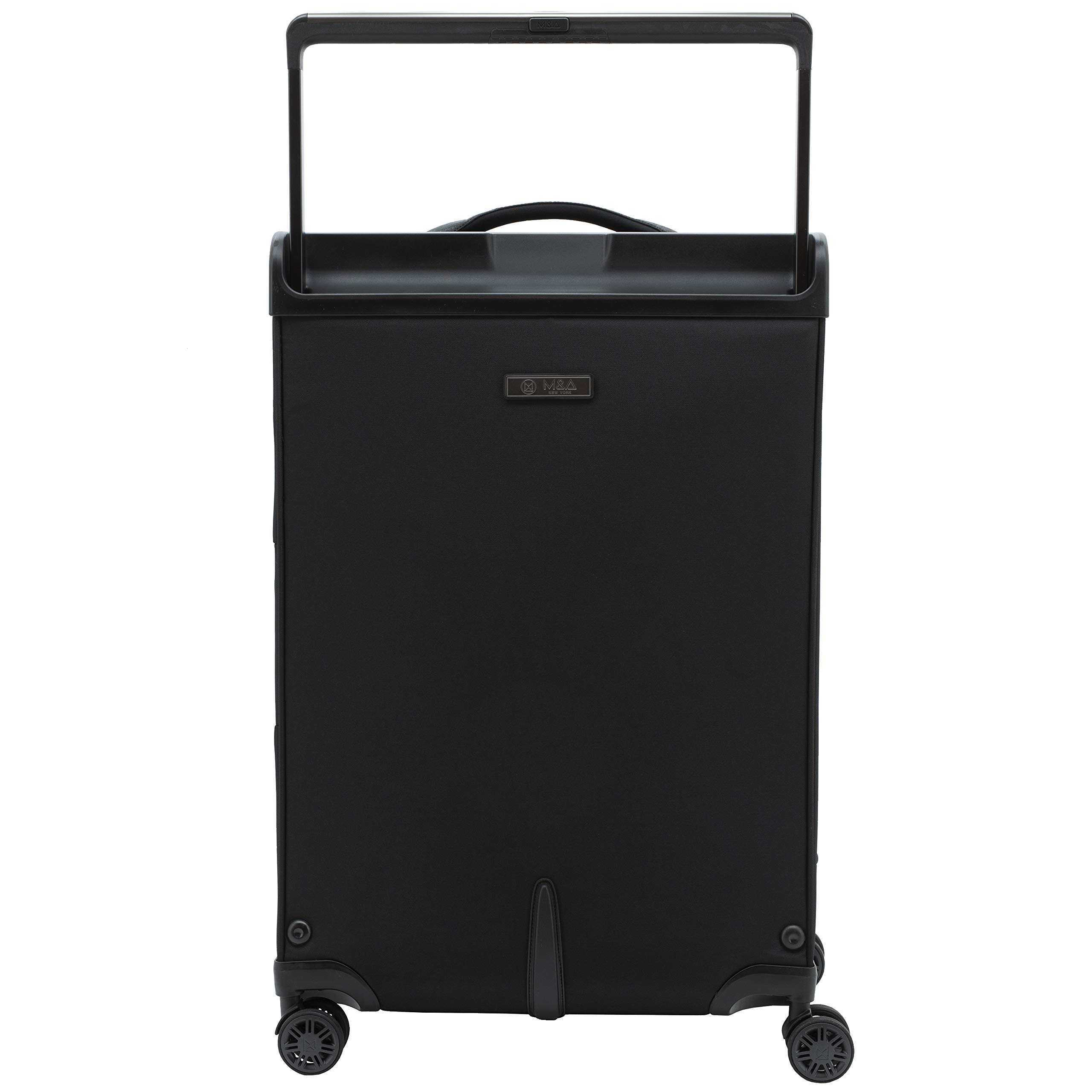 M&A Encore Wide Trolley Spinner Luggage with TSA Lock - 2-Piece Set (20/28 Inch) - Black - Lightweight Expandable Suitcase for Business Travel & Vacation - Perfect for Airplane Carry-On & Checked Baggage