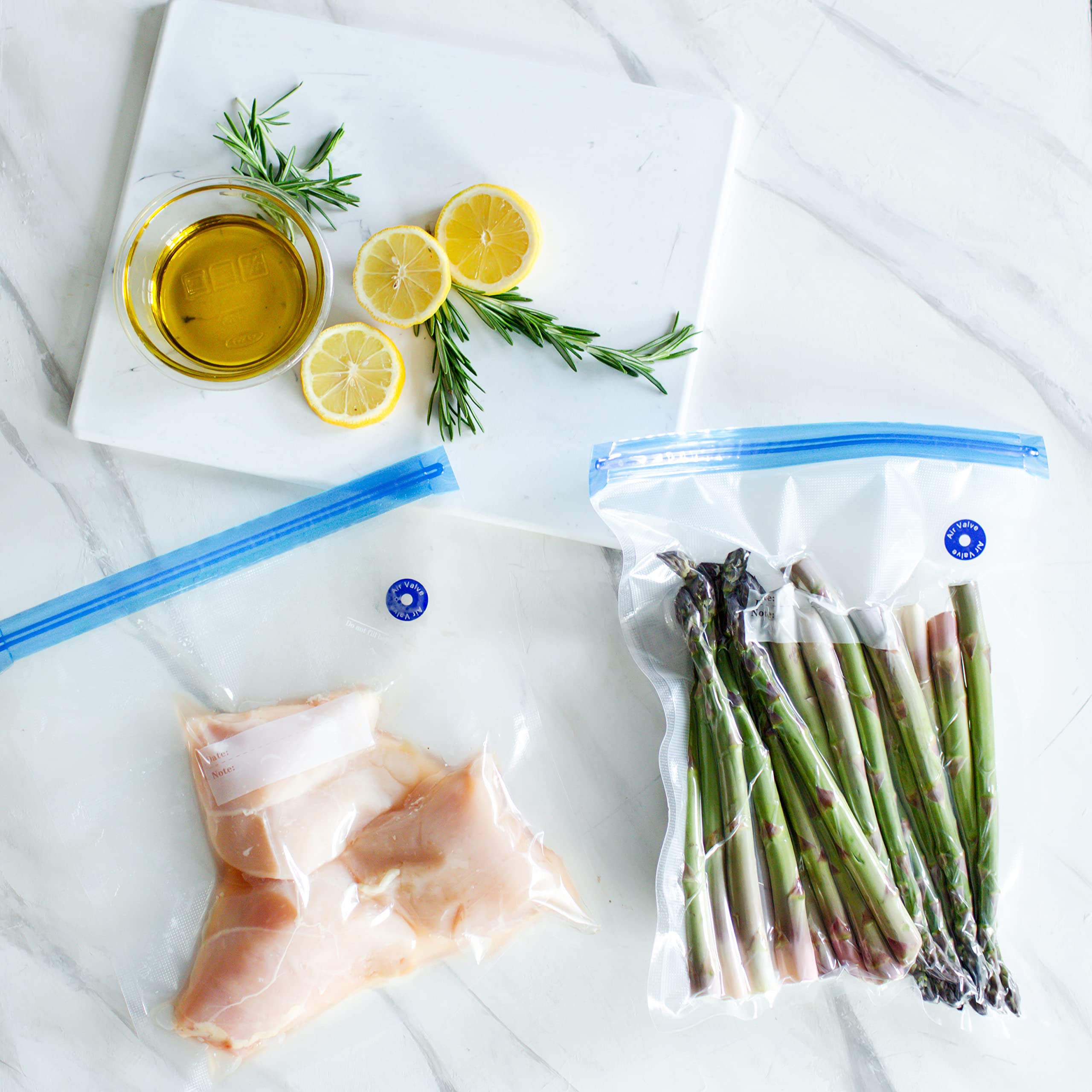 Premium Sous Vide Bags Kit - 52 Pieces Vacuum Sealer Bags with Hand Pump & Clips for Joule, Anova & All Sous Vide Cookers - 3 Sizes for Food Storage & Meal Prep - Perfect for Home Cooking, Restaurant Use & Sous Vide Enthusiasts
