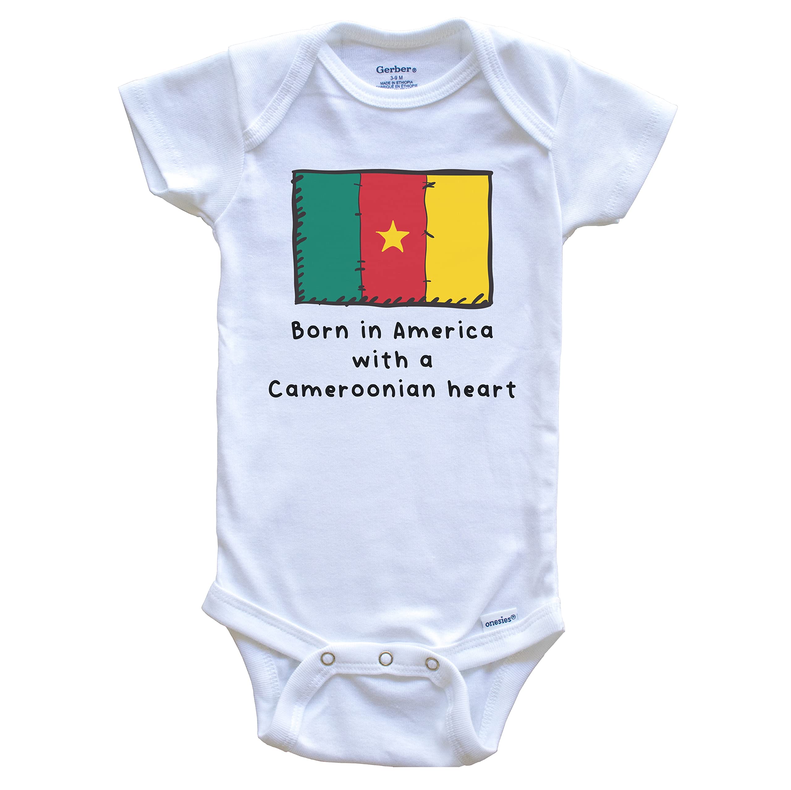 Cameroon Flag Baby Bodysuit - Cute African American One-Piece for Newborns & Infants | Perfect for Cultural Celebrations, Family Photos & Everyday Wear