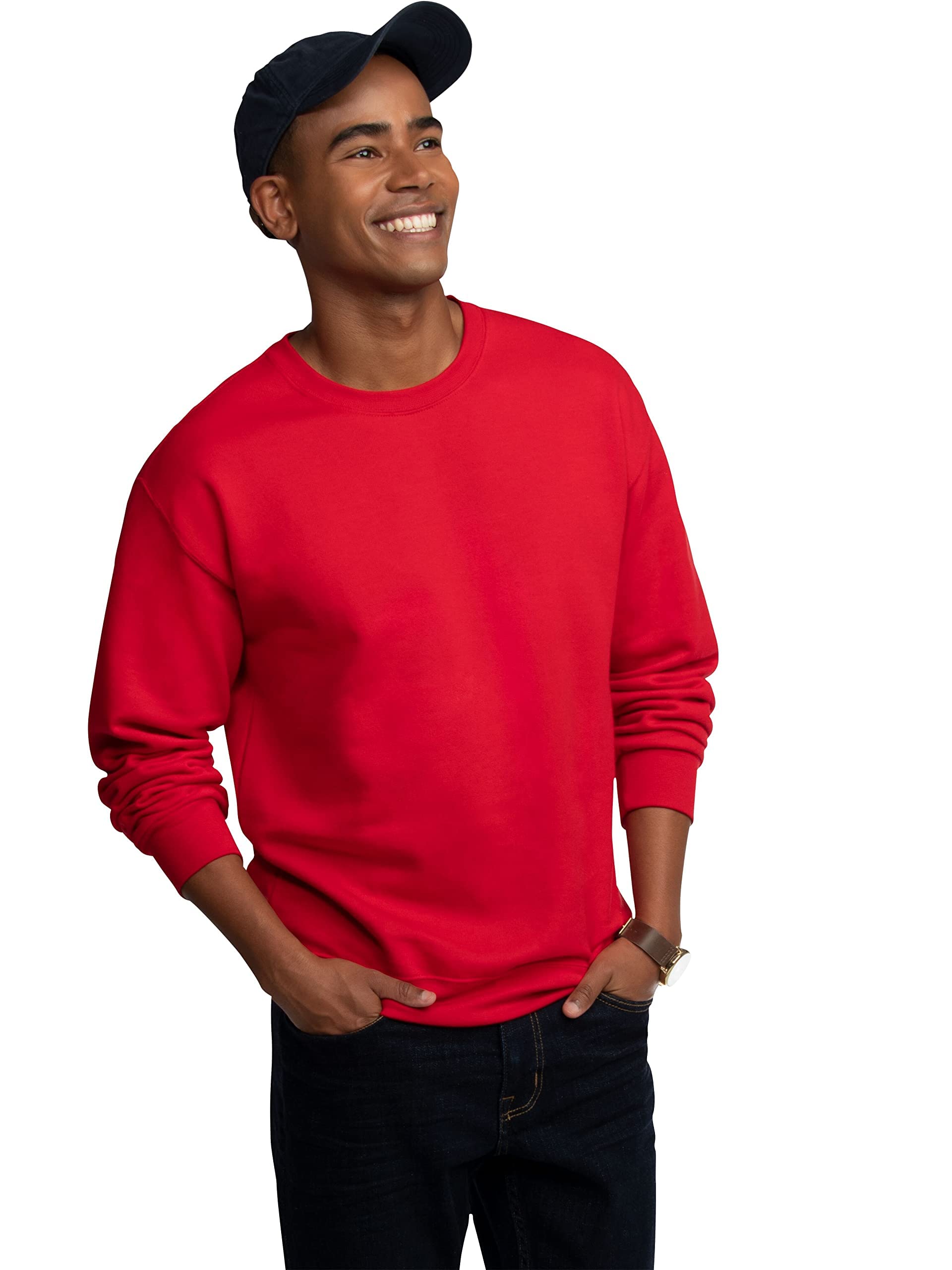 Fruit of the Loom Men's Moisture Wicking Eversoft Fleece Sweatshirt - Soft & Breathable Pullover Hoodie for Gym, Running & Outdoor Activities