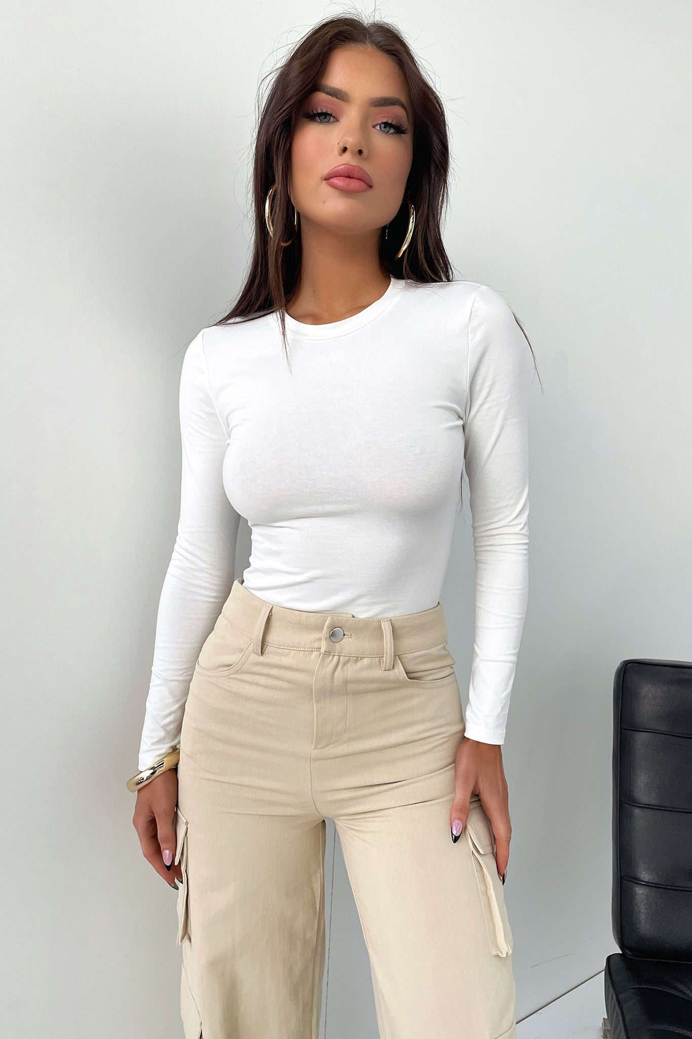 Lemar Men's Long Sleeve T-Shirt - Soft Cotton Crew Neck Casual Shirt - White (Perfect for Work, Travel & Everyday Wear)