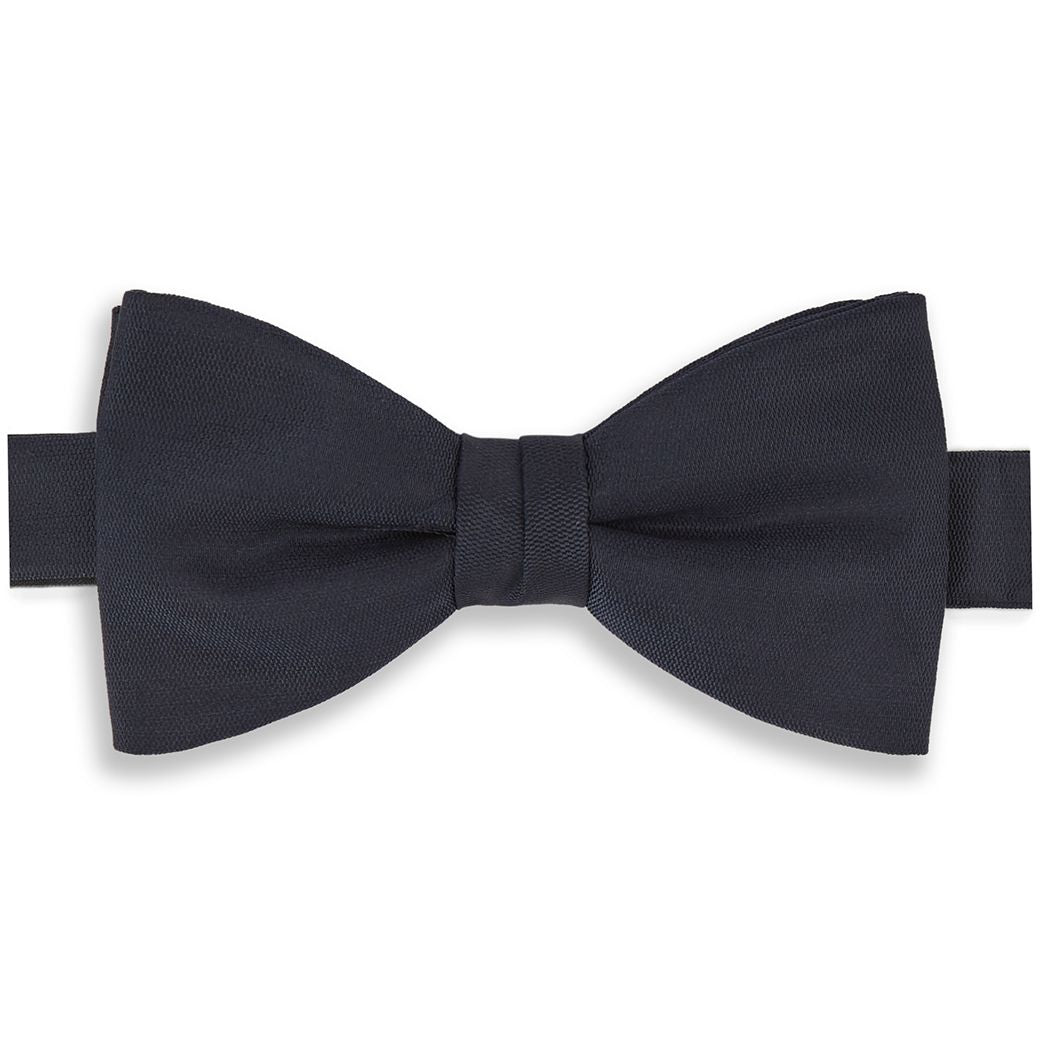 Elegant Navy Barathea Silk Bow Tie for Men - Premium Formal Accessory for Weddings, Business Events & Special Occasions