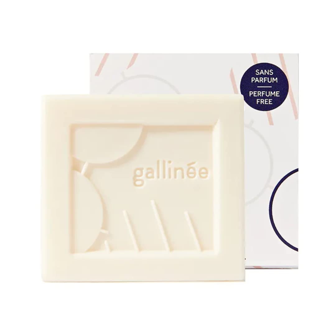 2-Pack Gallinée Fragrance-Free Cleansing Bar for Sensitive Skin | Gentle Face & Body Soap | Vegan & Microbiome-Friendly | Ideal for Travel & Daily Skincare Routine