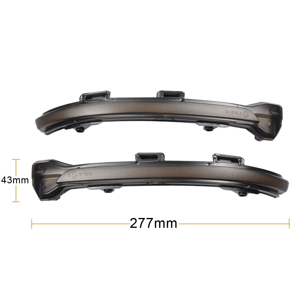 Hacreyatu Dynamic LED Side Mirror Sequential Turn Signal Lights - Smoked Lens for VW Golf 7 MK7 GTI R 7.5 & Sportsvan L II (Yellow) | Waterproof, Easy Installation | Perfect for Night Driving & Car Customization
