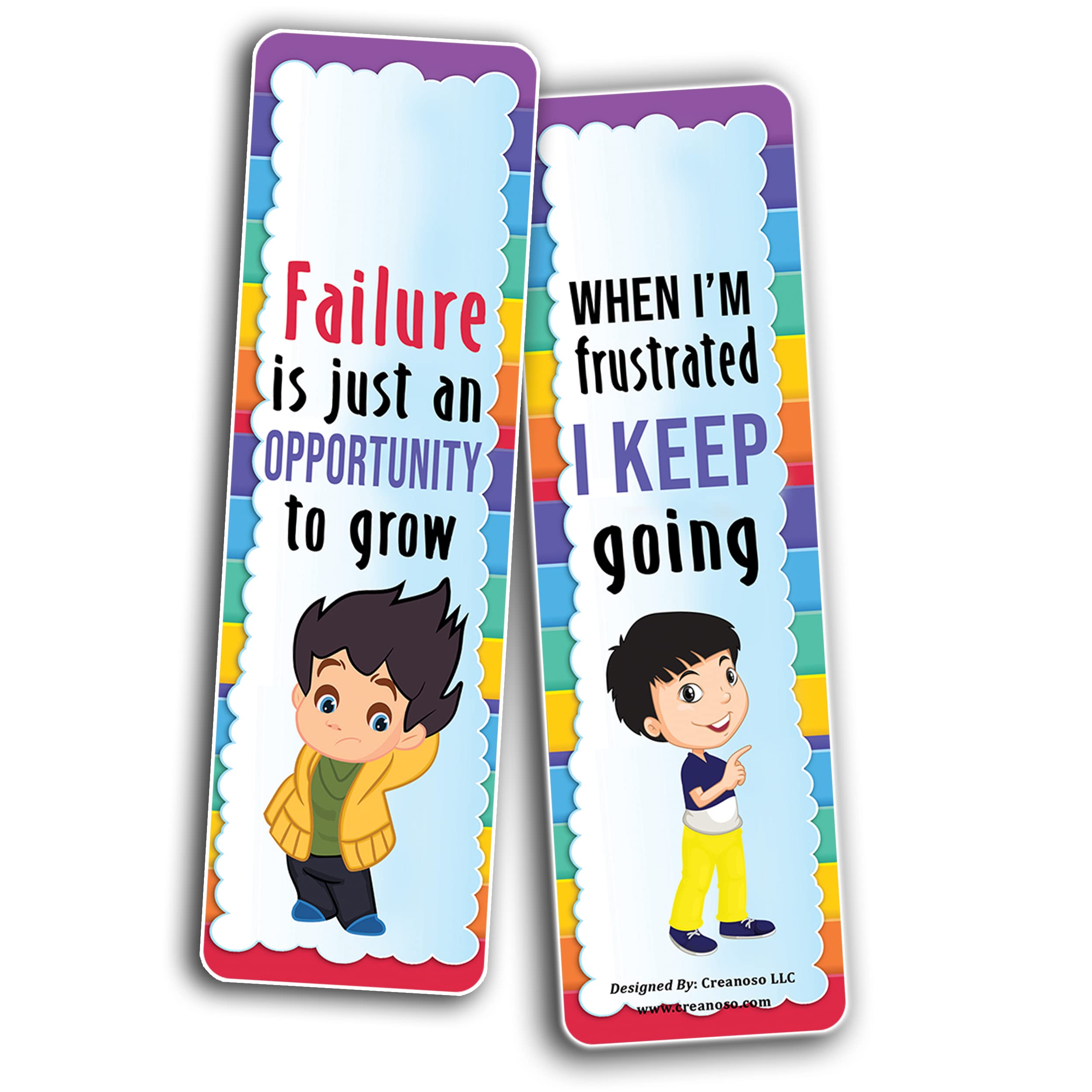 Growth Mindset Bookmarks for Kids & Teens – 10 Sets of 6 Inspirational Cards – Motivational Book Page Clippers – Perfect Gifts for Students, Readers & Book Lovers – Ideal for Classroom Rewards, Reading Incentives & Study Motivation
