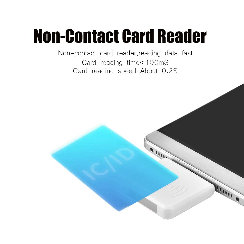 Portable Contactless Smart Card Reader - High Frequency RFID ID Reader with USB Interface for PC, Phone & Tablet | 0.2s Fast Reading | IC/ID Dual Version (White) | Ideal for Office Security, Access Control & Payment Systems