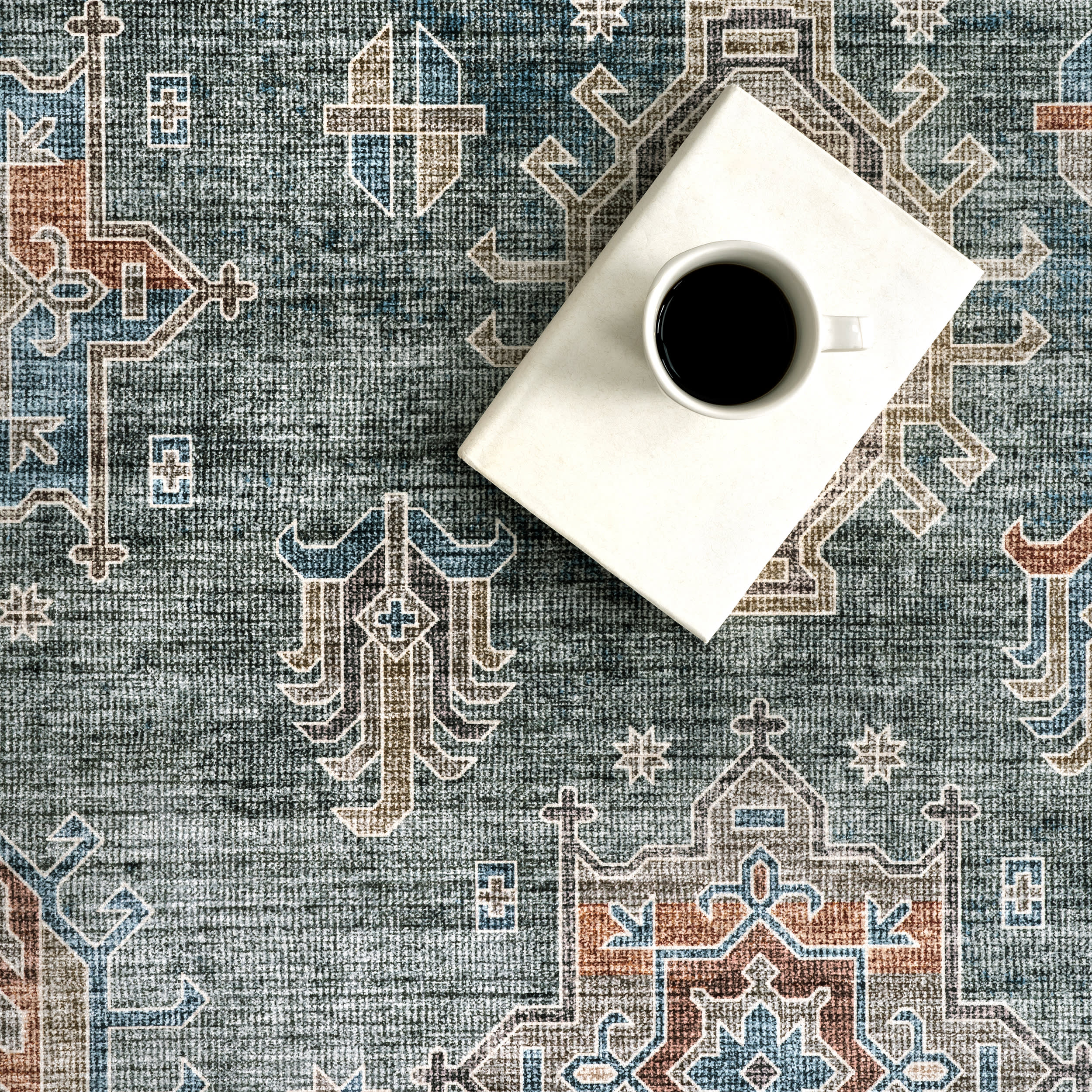 Araya Spill Proof Washable Rug - Non-Slip, Stain Resistant Indoor/Outdoor Carpet - Perfect for Living Room, Kitchen, Nursery & Pet Areas - Green