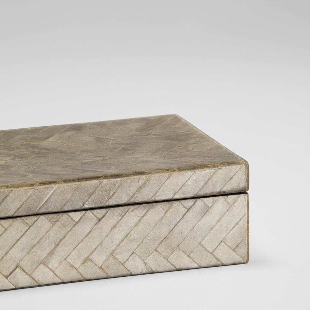 Cyan Design 11686 Triton Rectangle Decorative Box - Smoke Finish, Small Size - Perfect for Home Decor, Jewelry Storage & Gift Packaging