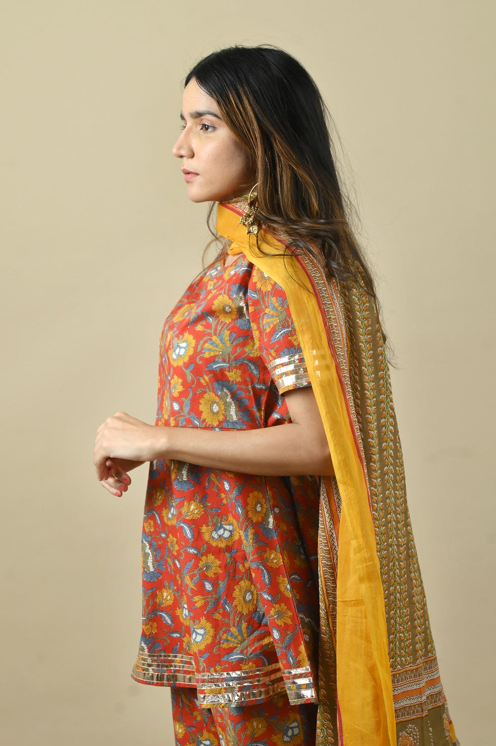 Handblock Printed Meera Sharara Suit Set for Women | Traditional Indian Ethnic Wear | Perfect for Weddings, Festivals & Special Occasions