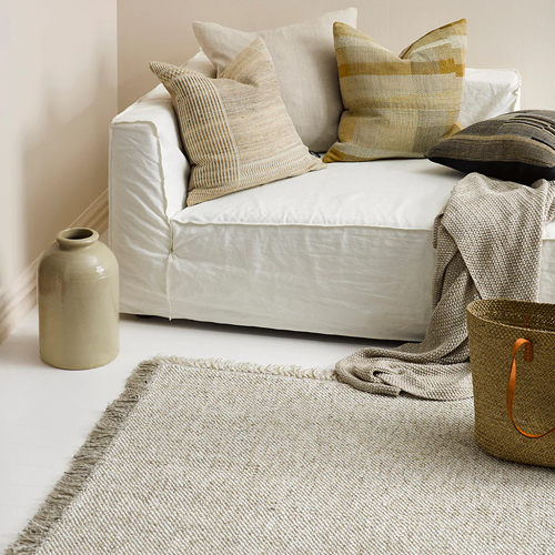 Baya Ulster Floor Rug - Soft Taupe Area Rug 200x300cm (6.6x9.8ft) - Non-Slip Living Room Rug for Bedroom, Dining Room & Home Decor